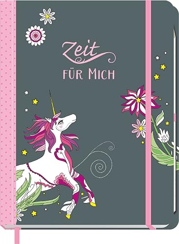 Zeit für mich - Einhorn: Eintragbuch, Tagebuch, Ausmalbuch