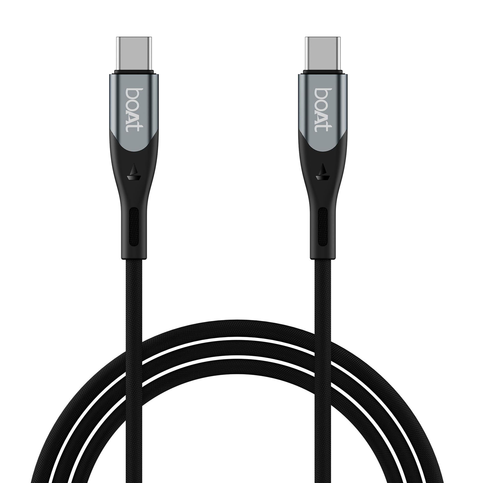 boAt 240W Cable; Type-C to C; 5A Fast Charging; 480 Mbps Data Sync, 1.2 m Unbreakable Nylon Braided,10000+ Bends Lifespan, For Apple, OnePlus, Android, Laptop (Carbon Black)-image-6