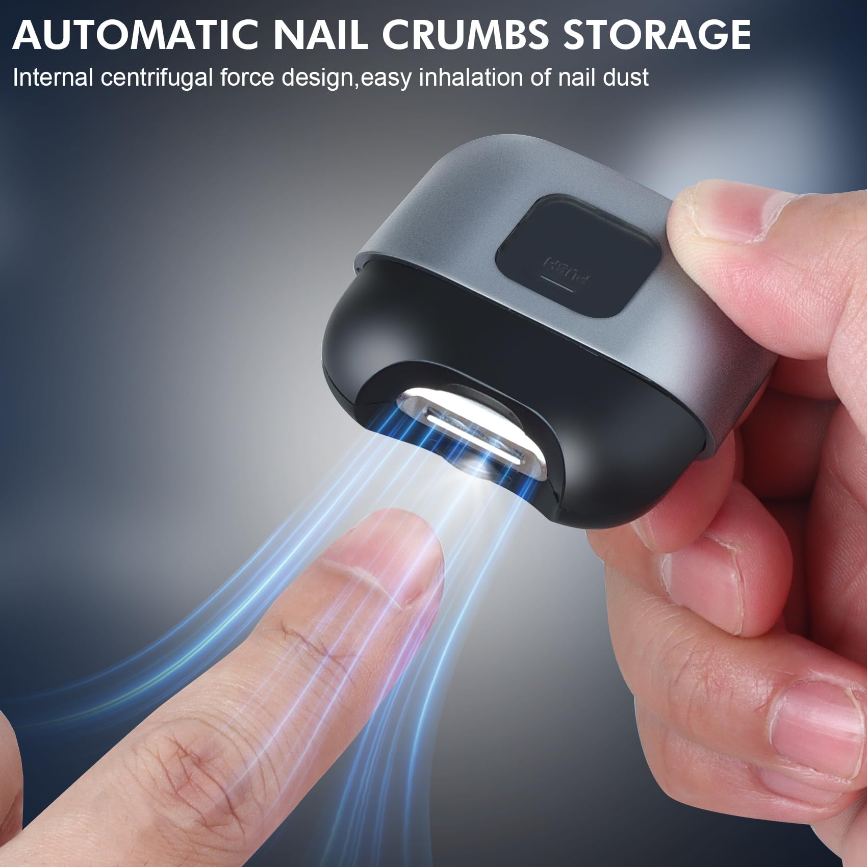 Coupe-ongles électrique à 2 vitesses pour personnes âgées et bébés - Tondeuse automatique rechargeable avec lumière LED, sans danger pour les ongles épais et fragiles, comprend un récupérateur