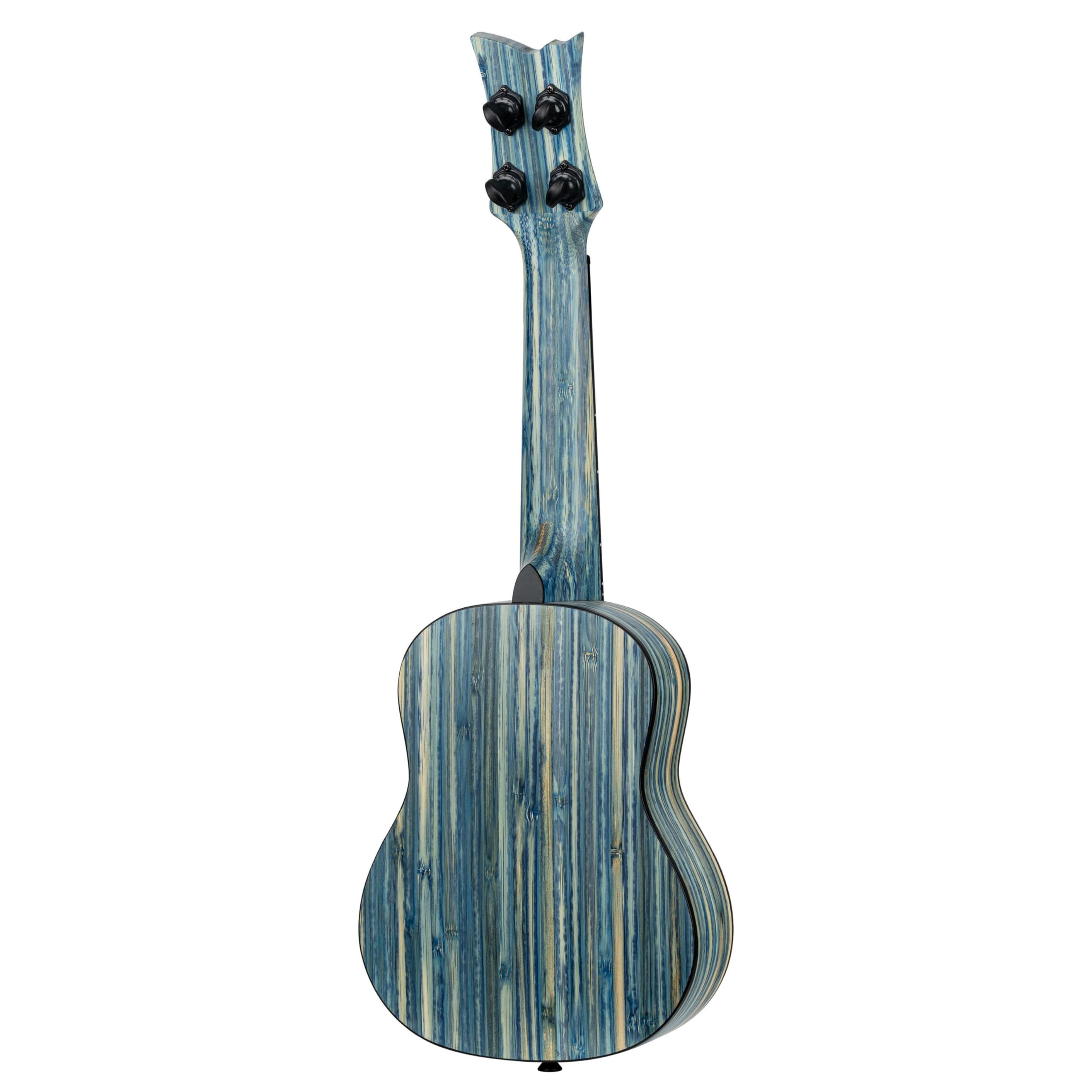 Ortega Guitars Ukulélé Soprano Acoustique – Série Bamboo – Housse Incluse – Bambou, Bleu (RUSWB-SO)