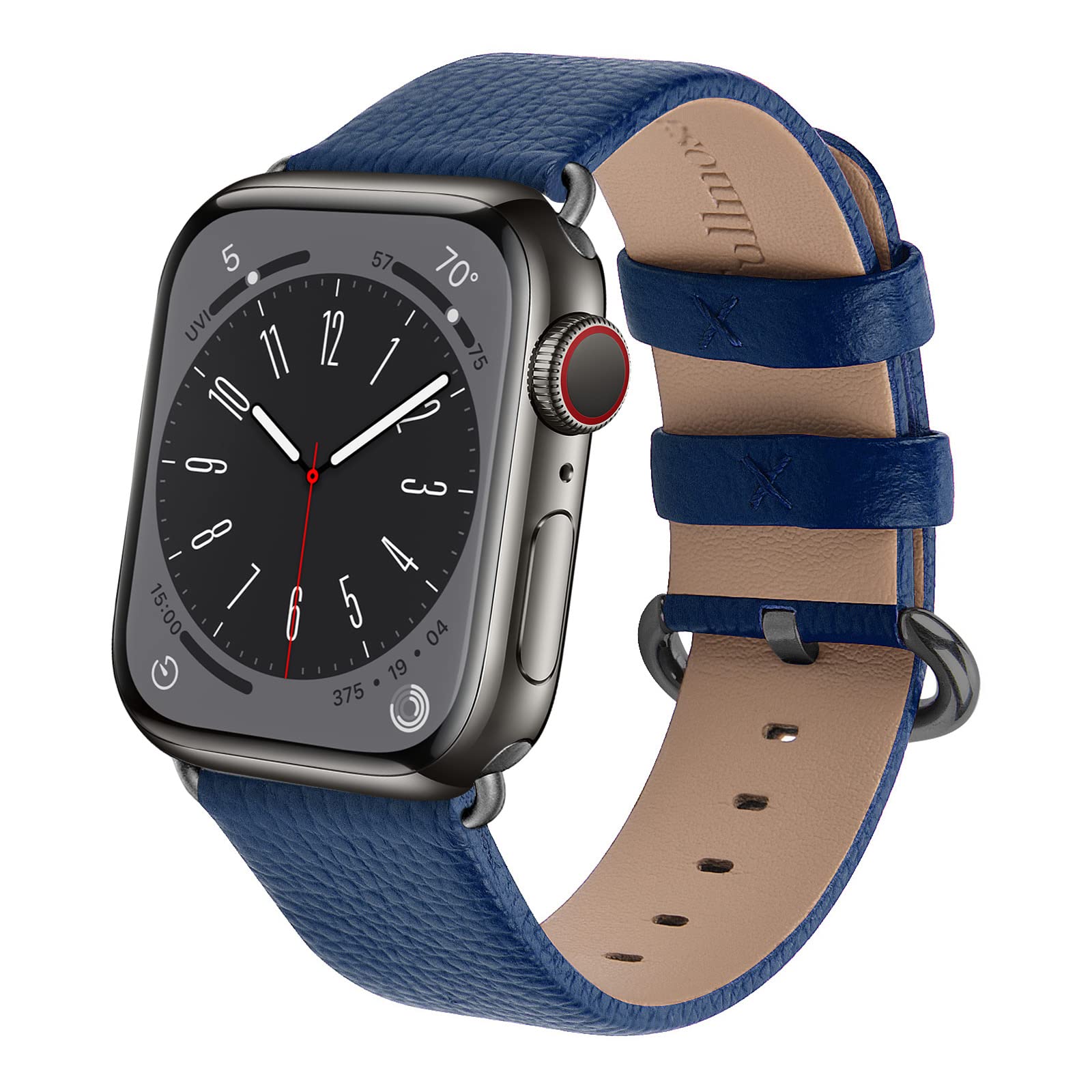 Fullmosa Leather Strap Compatible with Apple Watch Strap 44/45/46/49mm 40/41/42mm, Genuine Leather Strap Compatible with iWatch Ultra 2/Ultra Series10 9 8 7 6 SE 5 4 Sports & Edition, Men and Women