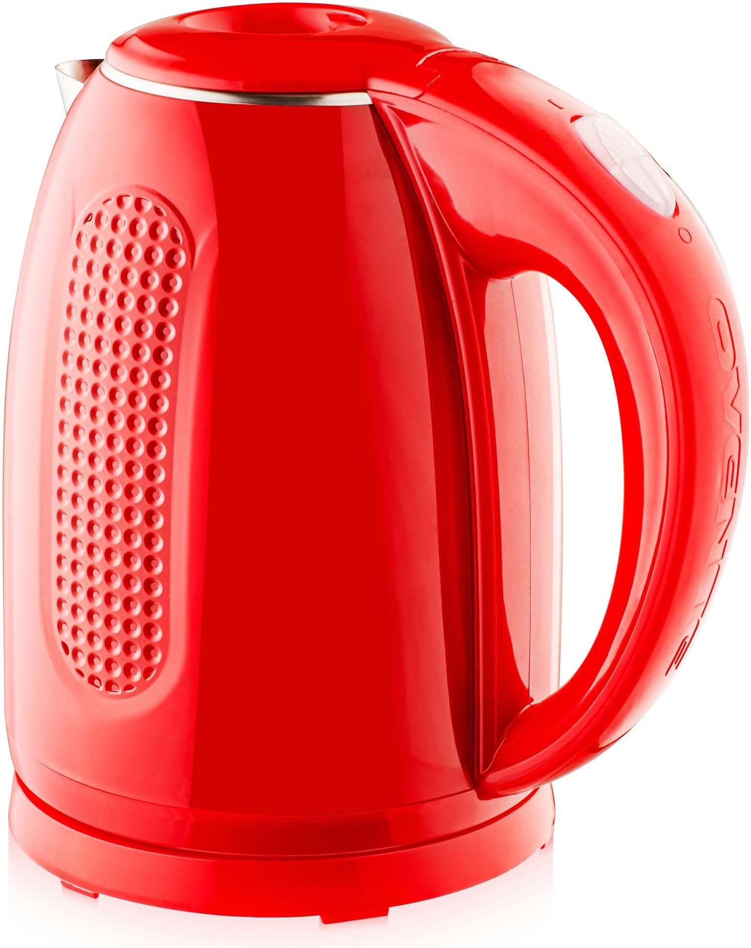 OVENTE 1.7L Double Wall Electric Tea Kettle, 1100W Water Boiler and Heater with Cool-Touch Exterior, Stainless Steel Insulated Interior, Auto Shut-Off, Boil-Dry Protection & Locking Lid, Red KD64R