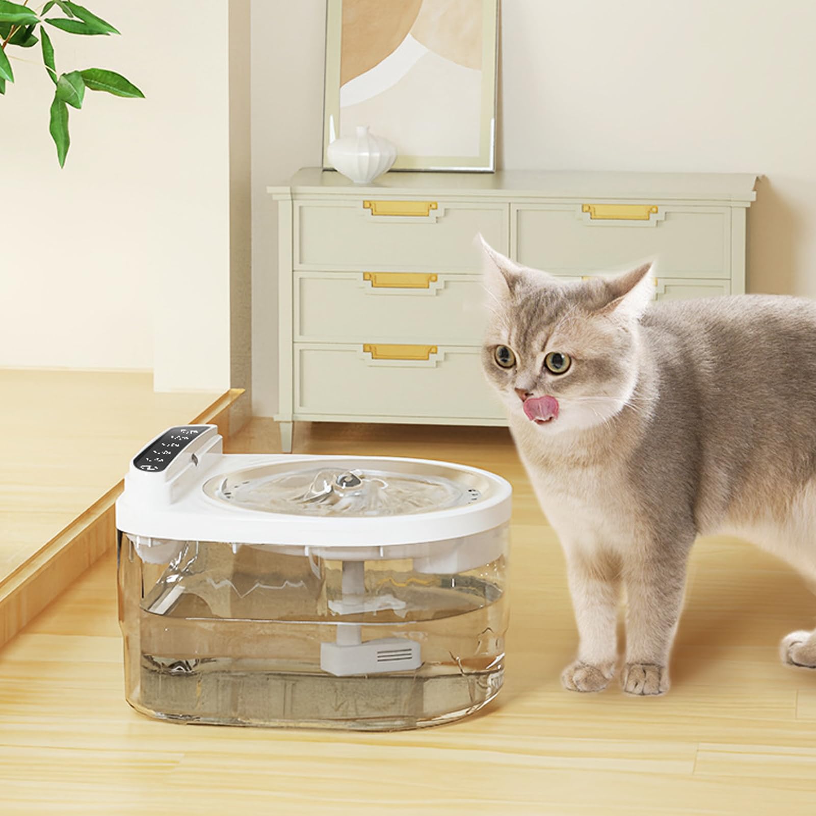 per Gatti Wireless Erogatore Silenzioso Automatico Intelligente | Fontana per gatti con bevitore d'acqua Per , cuccioli e cani, per l'acqua, uso in casa, soggiorno, balcone