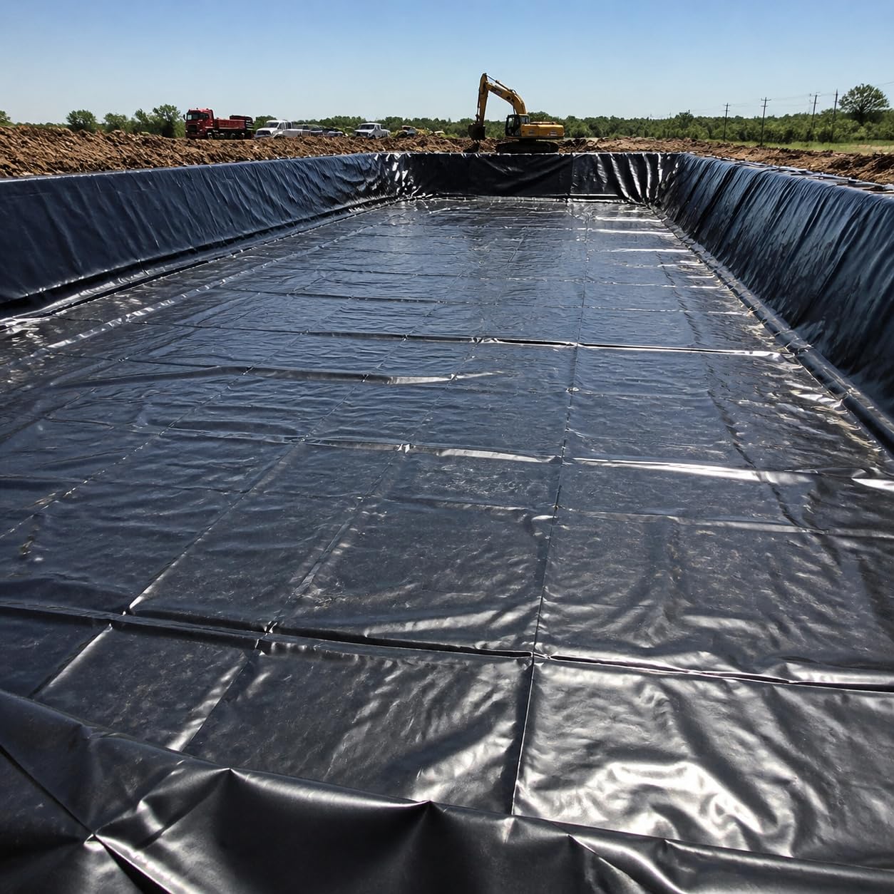HDPE Teichfolie 1mm, 4x50m, wasserdichte Dichtungsfolie für Fischzucht und Gartenteich, Schwarze Folie, 0.5mm Thick Waterproof membran
