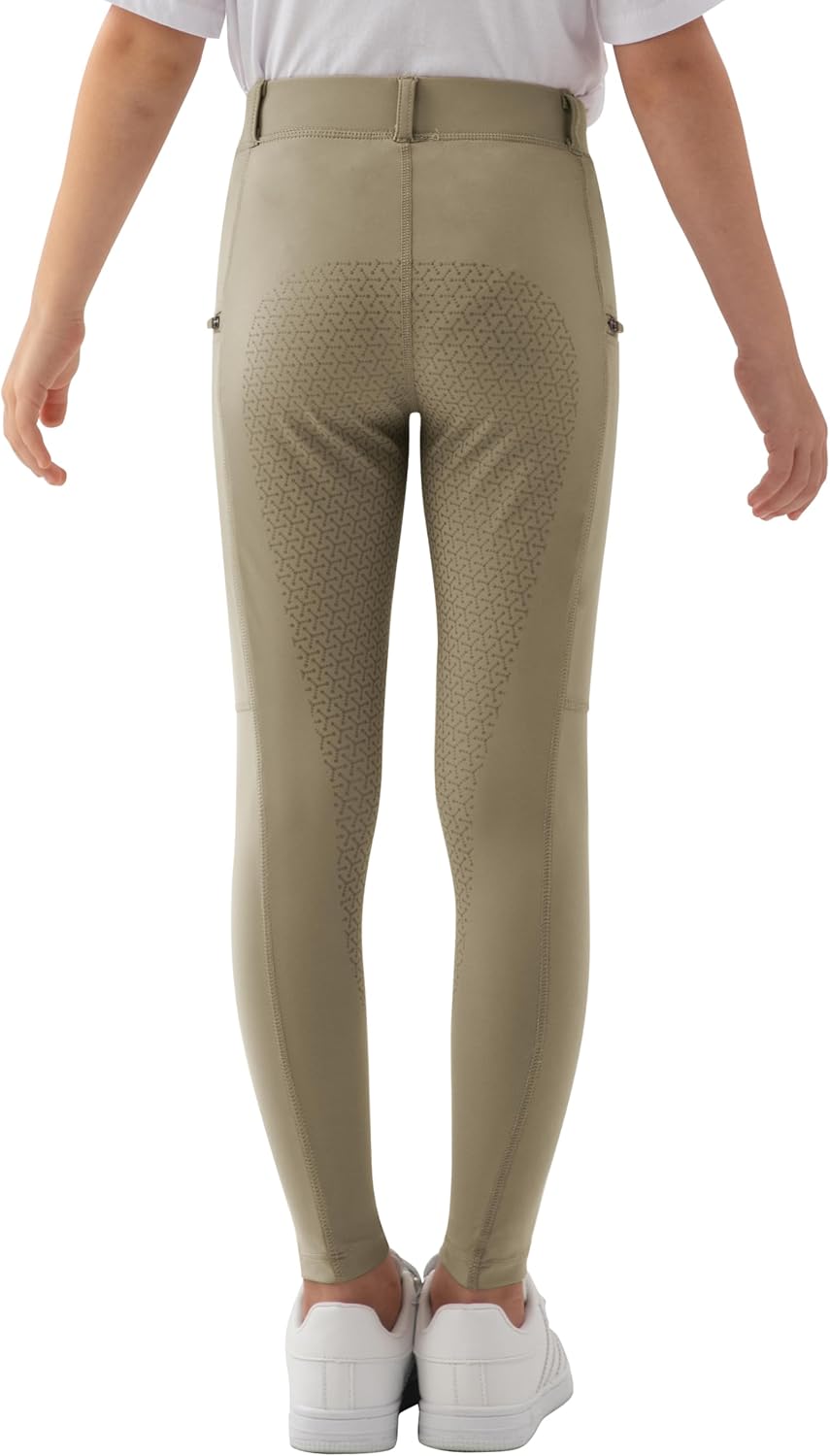 MoFiz Girls Horse Riding Pants Summer Full Seat Silicone Kids Equestrian Breeches Youth Schooling Tights Zipper Pockets - Image 4