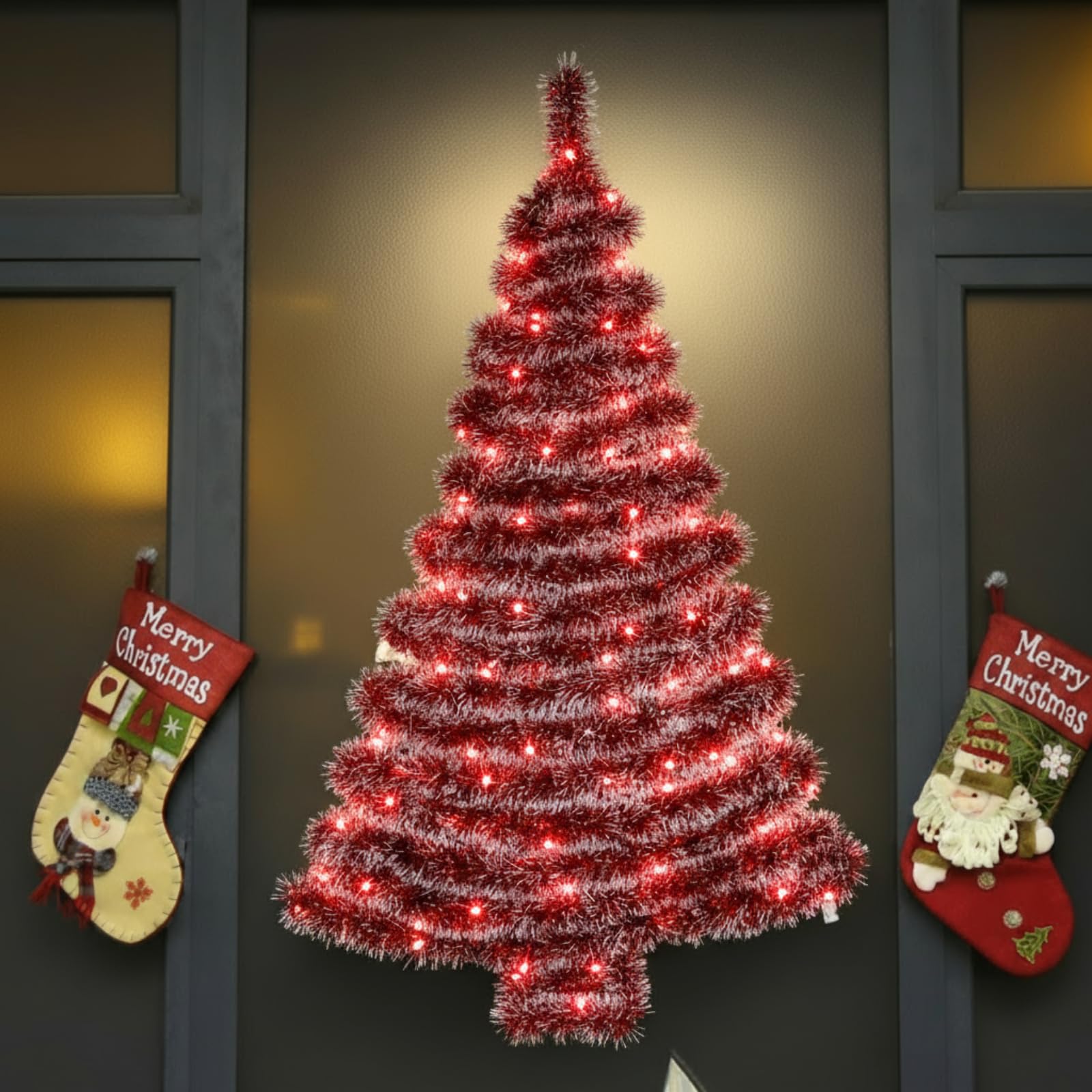 Guirlande de Noël rouge pour décoration chambre et sapin de fête