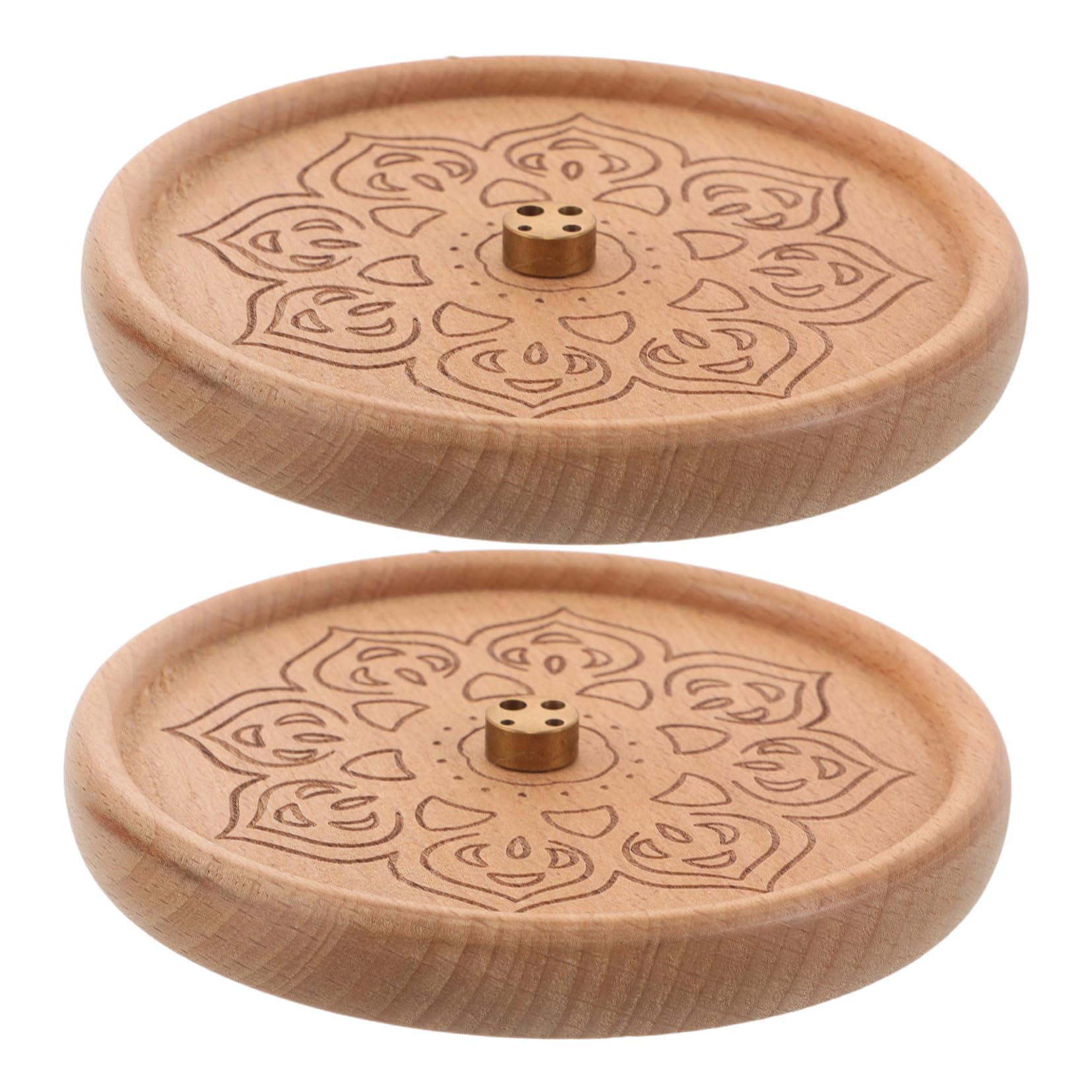 Porte-Parfum de Table en Hêtre Massif - Support d'Aromathérapie Haut de Gamme Motif Lotus