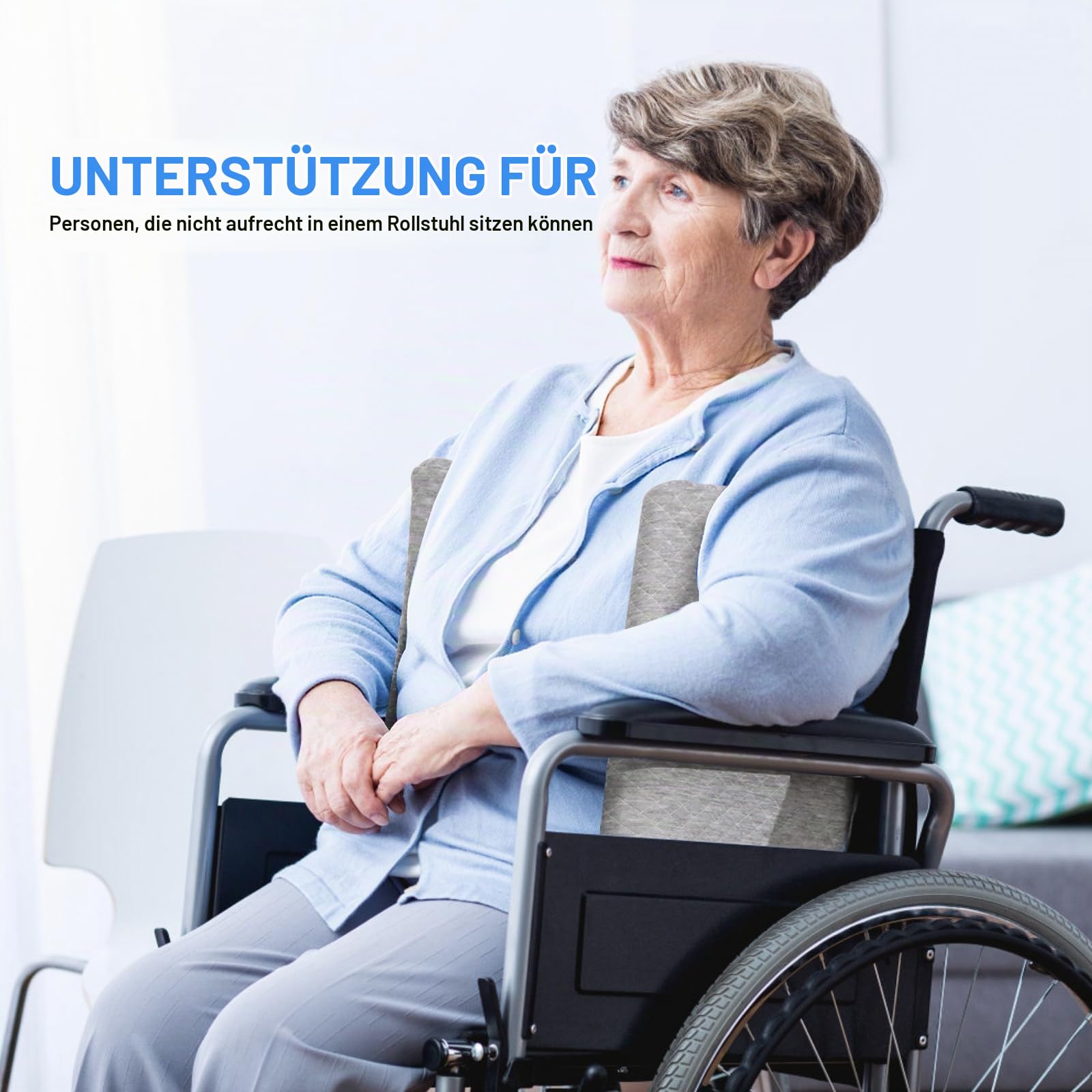 wefaner 1 Paar seitliche Stützkissen für Rollstuhl-Seitenteile, Rollstuhl-Seitenpads für die Nicht aufrecht im Rollstuhl sitzen können
