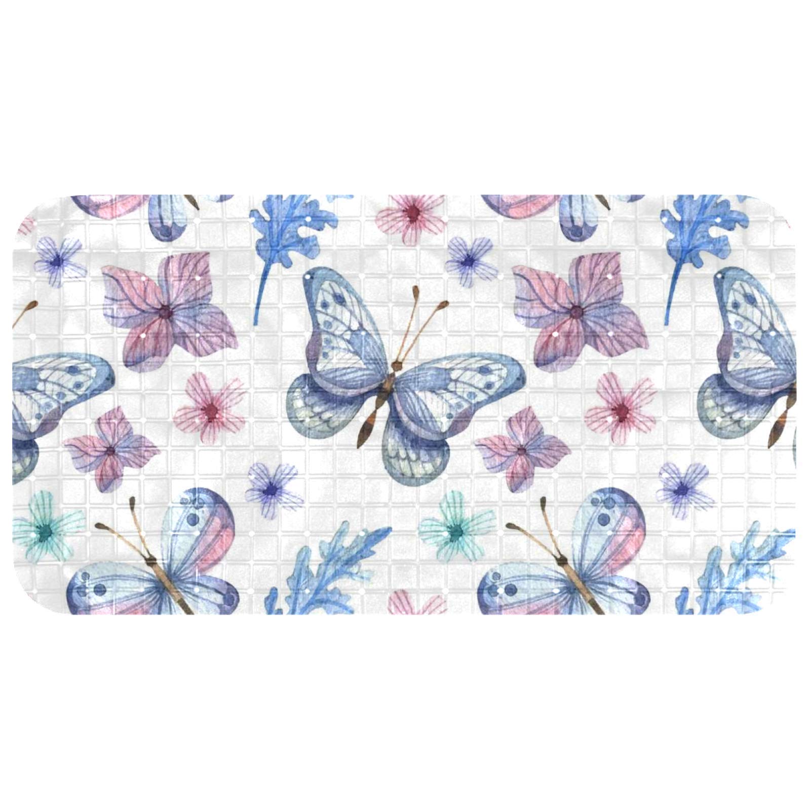 Bañera y ducha de PVC para adultos y niños con flores de acuarela 27x14