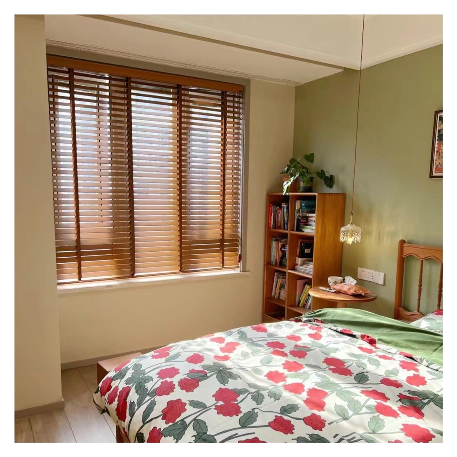 Bedroom Brown Wooden Venetian Blinds 180cm 170cm 160cm 150cm 140cm 120cm 100cm 90cm 80cm Wide, 50mm Slats Windows Horizontal Blinds with Tapes for Home Kitchen Office Living Room (Color : Brown, Siz