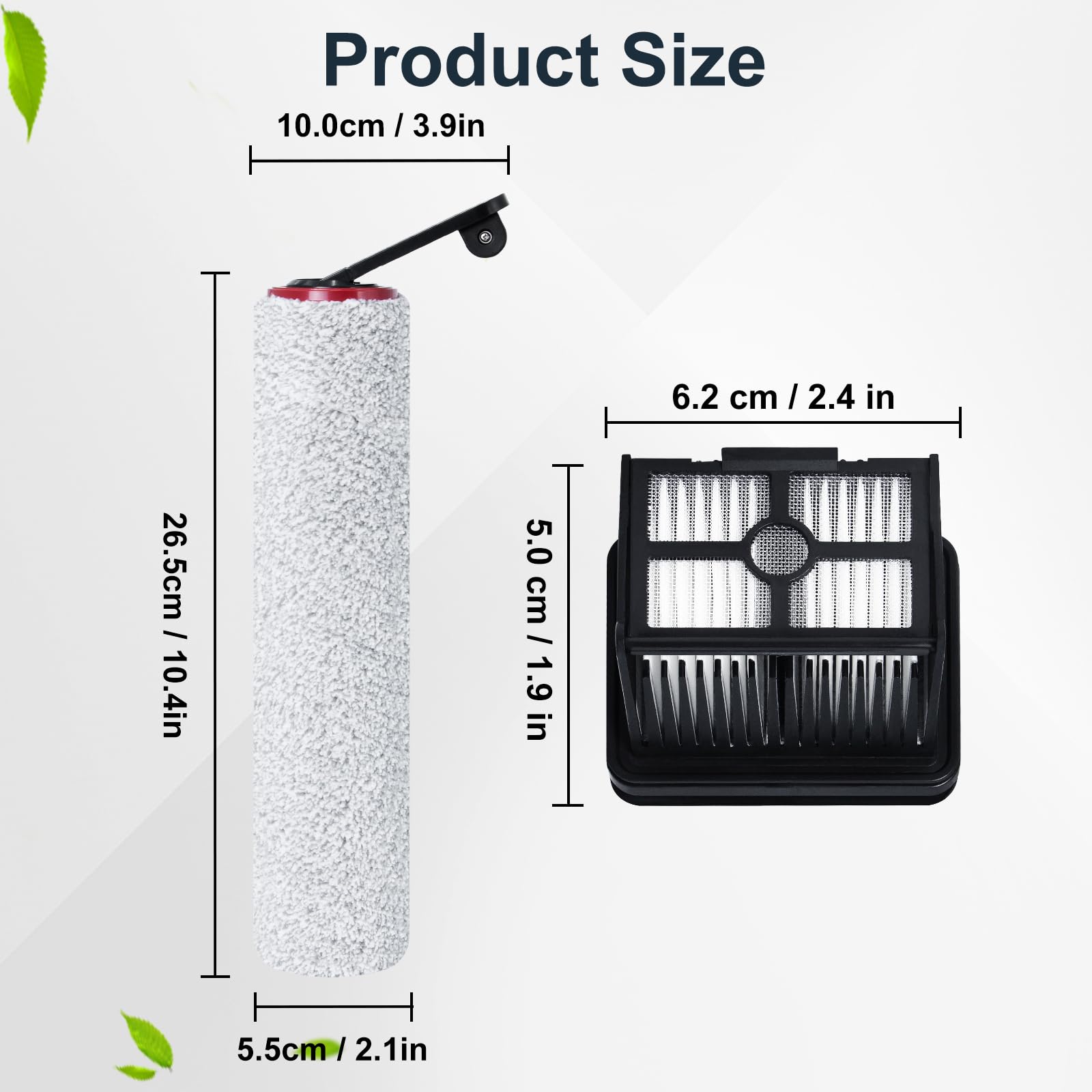 Produktbild von Dreame H12 Dual 5 Stück) Ersatzbürstenrollen Und HEPA-Filter Kompatibel Für Dreame H12 Pro Schnurlosem Nass-Trockensauger, Ersatzteile Zubehör-Kit, 2 Bürstenrollen, 3 HEPA-Filter Dream H15 Pro Heat