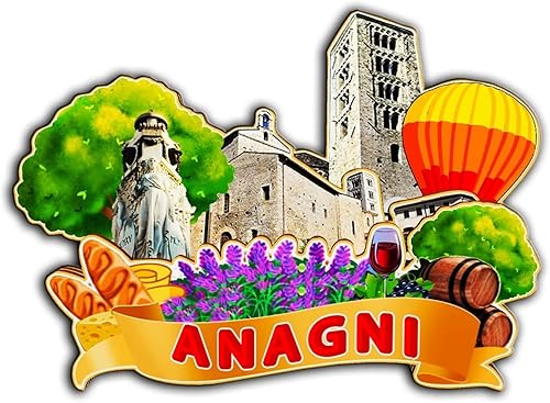 Imán de madera para nevera de Anagni Lazio Italia Monumentos 3D de viaje, coleccionables, recuerdos, decoración hecha a mano -2457
