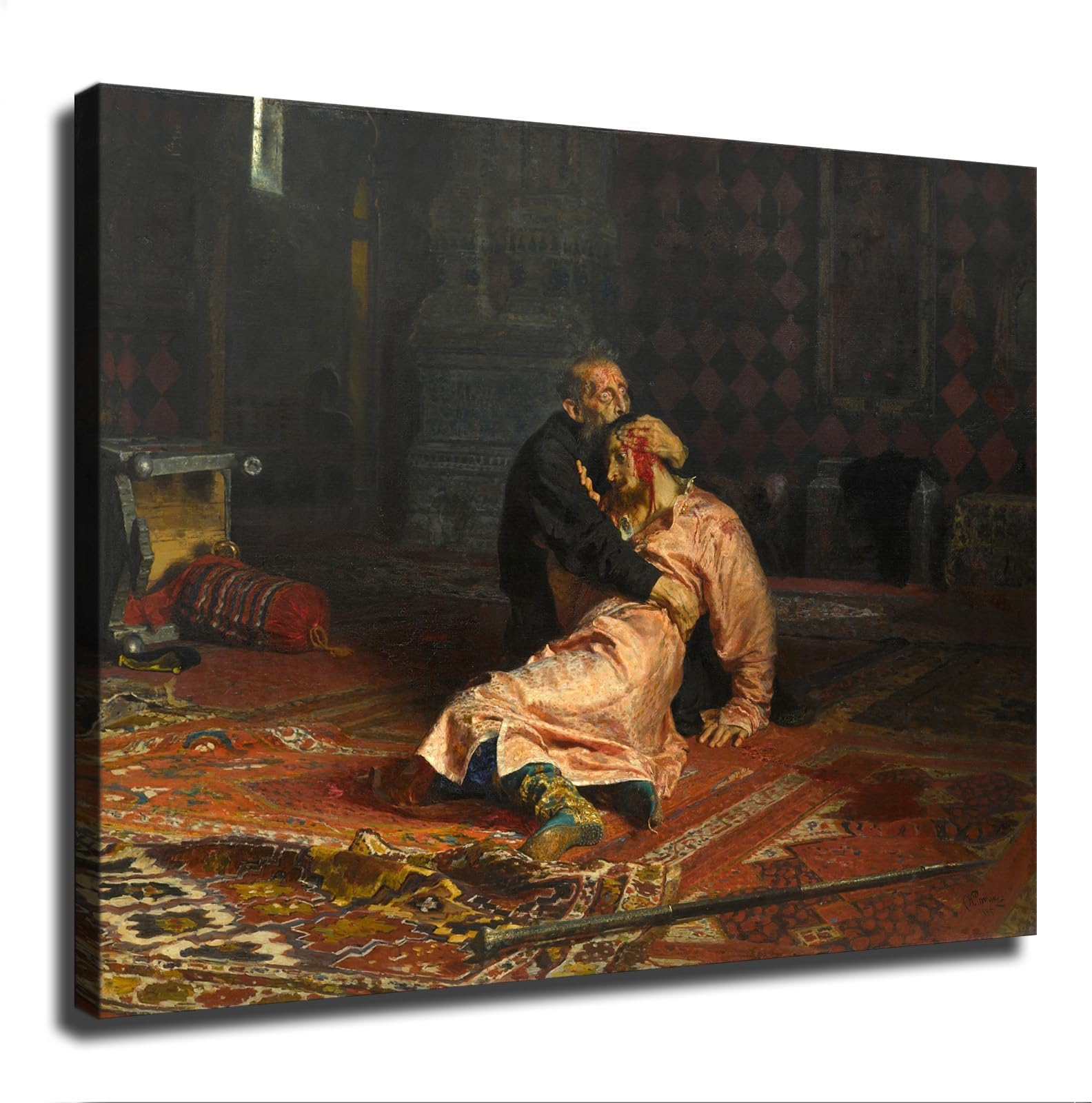 Ilya Repin - Ivan The Terrible and His Son Ivan Poster Decorative Painting Print Modern Home Bedroom Living Room Decoration Canvas Wall Art Aesthetic (08×10inch Unframed)
