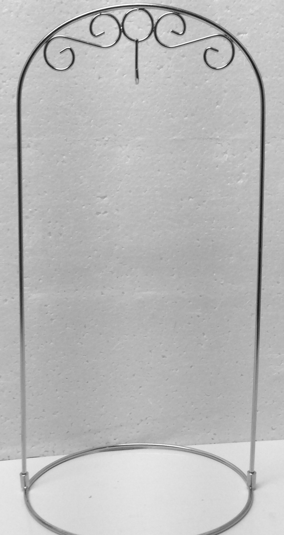 Arched Ornament Stand - Silver - 10 in Hanging Height 12-1/4 Inches Tall