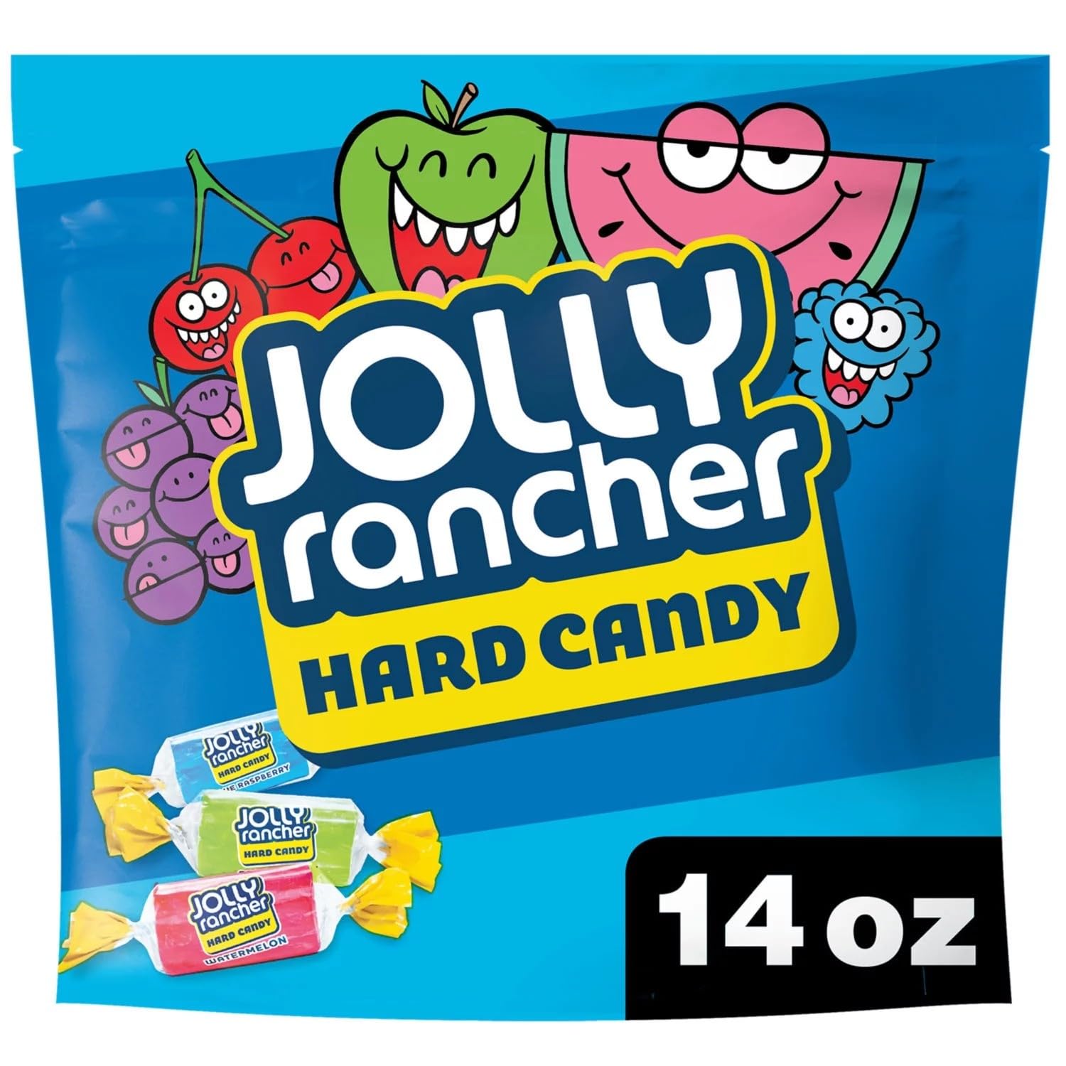 J0lly-Rancher Assorted Fruit Flavored Hard Candy, Resealable Bag 14oz (396g) - US Import