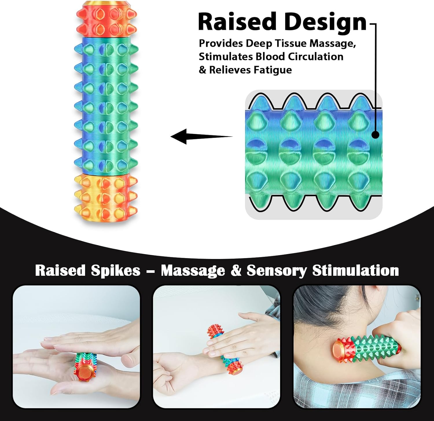 Minleway Little Pain Stim Ouchies Fidget Toys for Adults,3D Printed Spiky Pain Stim, Sensory Fidget for Stress & Anxiety Relief, ADHD, Autism,Office Desk Toys,Novelty Gifts (Multicolor 4PCS)