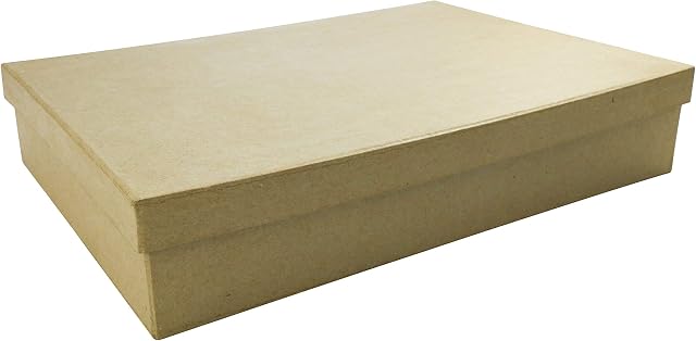 Décopatch - Ref BT032O - A4 Rectangular Box - Papier Maché Object to Decorate - 22 x 32 x 5.5cm - Decorate with Décopatch Papers & PaperPatch Glue, Glitter, Paints