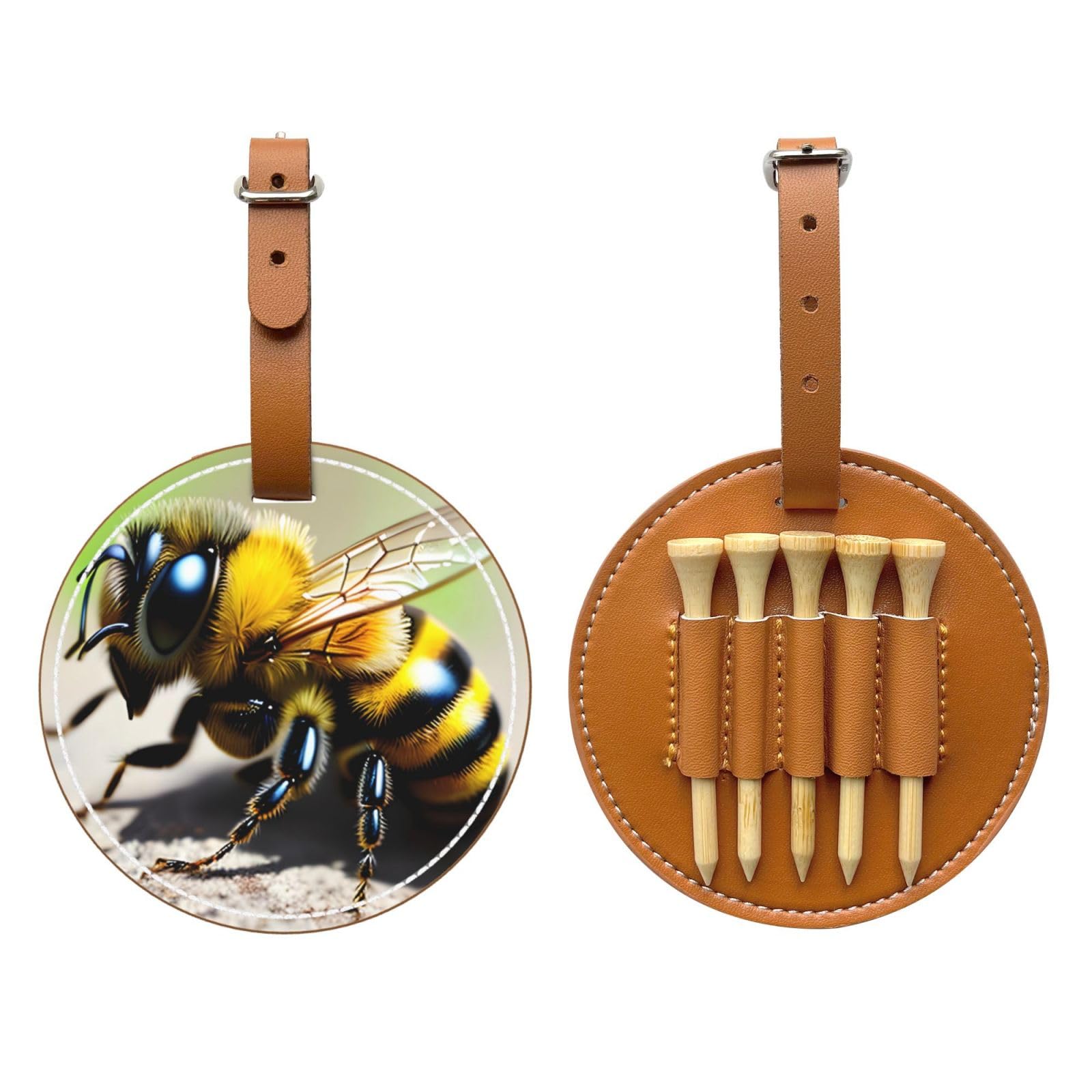 WXXWXD Cute little bee Printed Golf Tee Storage Bag - Portable Storage, Easily Organize Tees