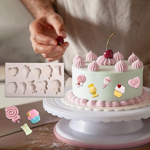 Miniatura 4 de Molde de silicona para caramelos de piruleta, molde de chocolate para pastel de helado, tetera, fondant, moldes para hornear para decoración de