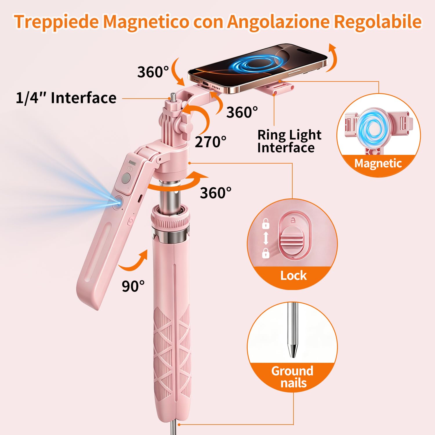 Treppiede per selfie