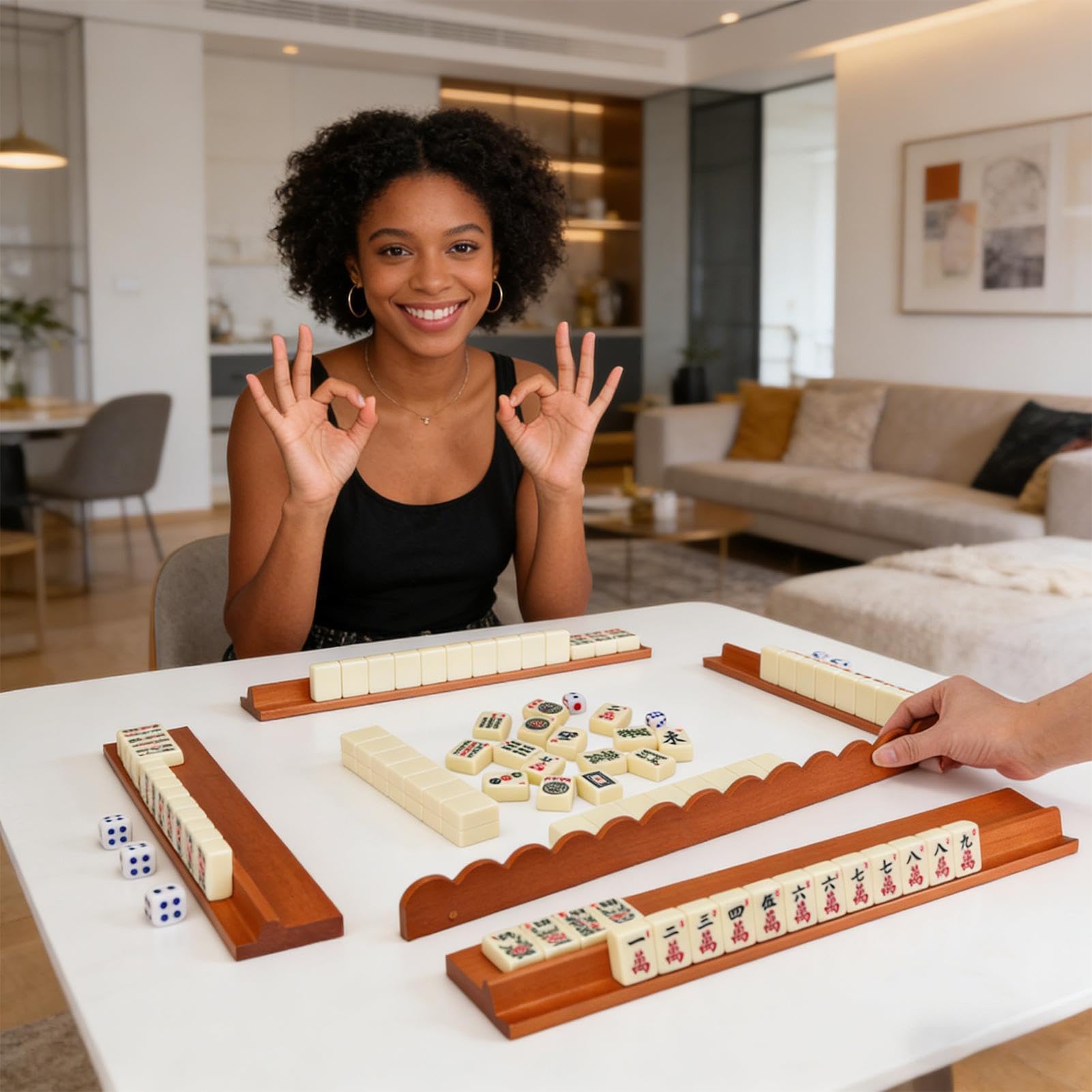 Supporto Mahjong Per Tavola Magnetici In Legno Da 4 Pezzi Da | Portatessere Per Tessere Di Mahjong Adatto a Casa, Viaggio, Natale, Giochi, Principianti, , , Tavolo da Biliardo