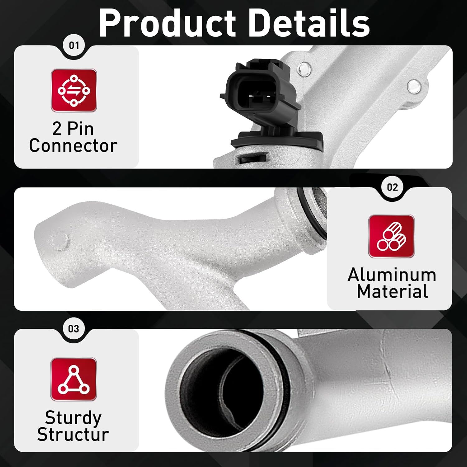 Upgraded Metal Coolant Water Pipe System Kit Compatible with Land Rover Range Rover Sport LR4, Jaguar XE XF XJ 3.0L V6, Replaces LR075991 LR028136 LR049990 LR092992