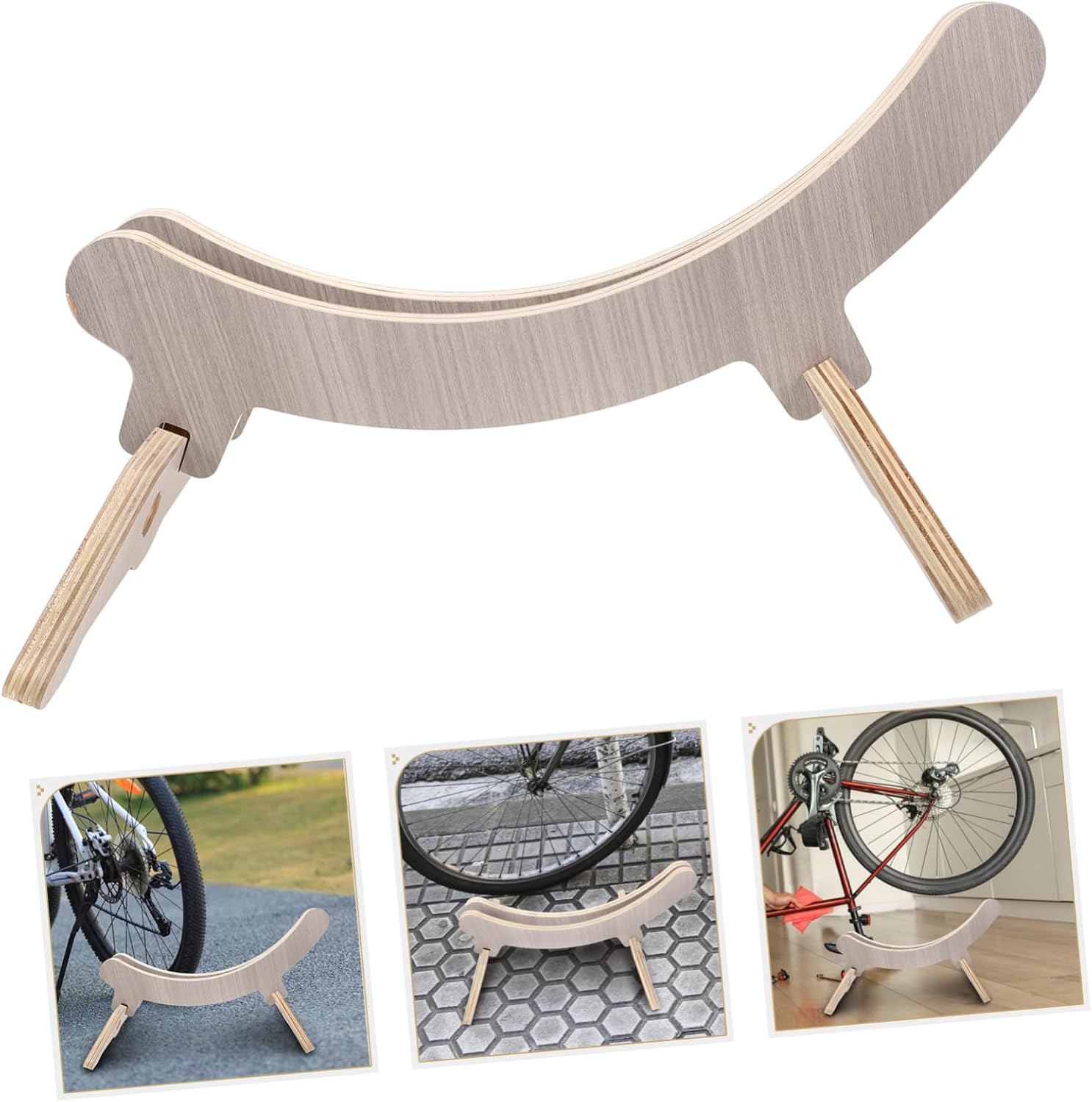 SUPVOX Elegant Wooden Bike Rack Bike Work Stand Scooter Stand Portable Support Detachable Option