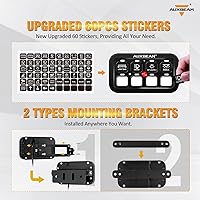 Vista 34 de Auxbeam Panel de interruptores BC60 de 6 bandas, caja de sistema de relé de control de circuito universal con interruptor LED de encendido y apagado
