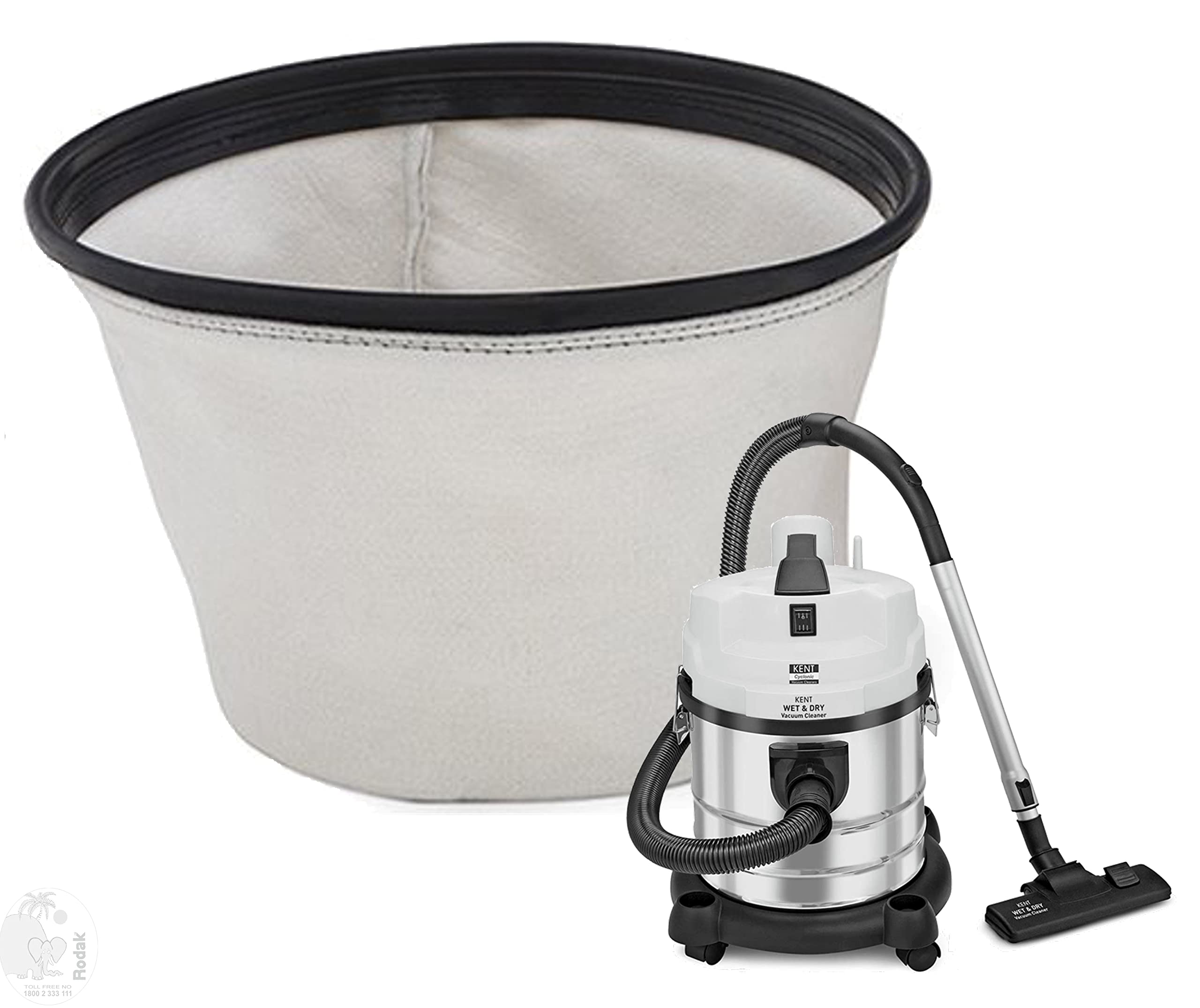 RODAK Reusable and Washable Bucket Filter Compatible With Kent Wet and Dry Vacuum Cleaner