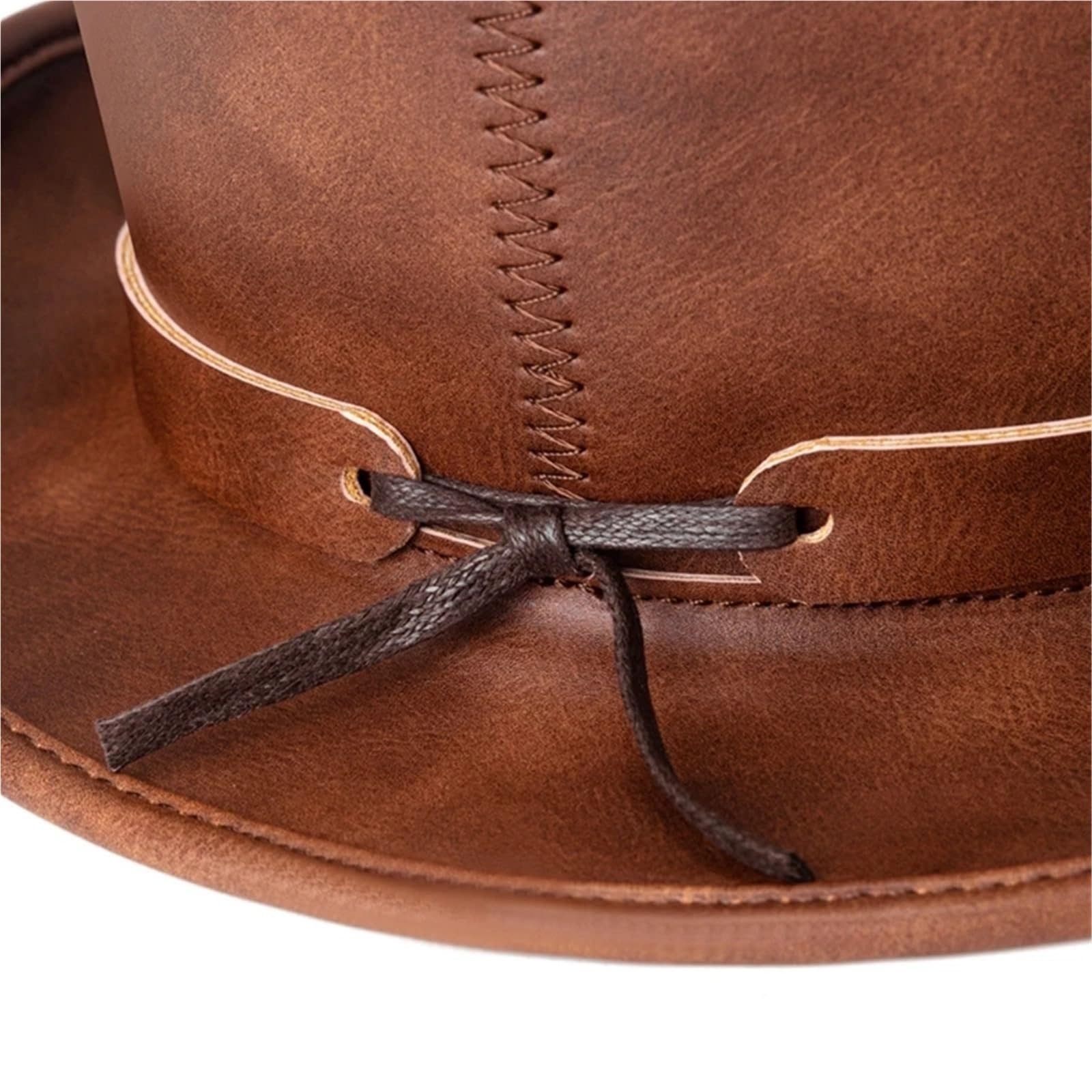 Cappello a Cilindro Cappello a Cilindro del Mago Cappello a Bombetta in Pelle PU(Black)