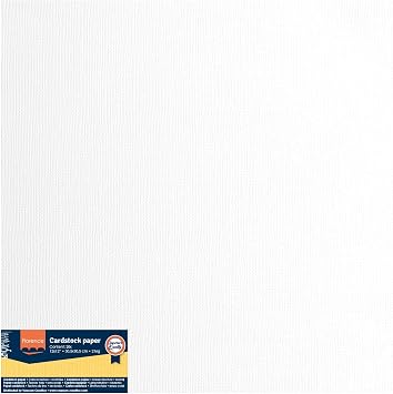 Florence Cardstock Textured - Coloured Card Making Supplies 12 x 12 inch - White - 20 Sheets - Coloured Paper for Scrapbooking, Card Making and Other Paper Crafts - 216 GSM
