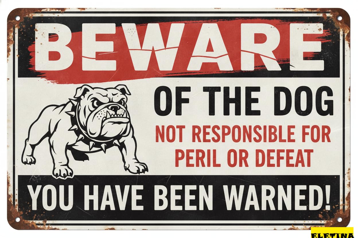 Custom Sign for Man Cave Beware Of The Dog Mastiff You Have Been Warned Aluminum Metal Tin S Outdoor Yard Warning Fence Yard Home Kitchen Farm Garden Wall Decor 8x12 Inch Private Property Decorative
