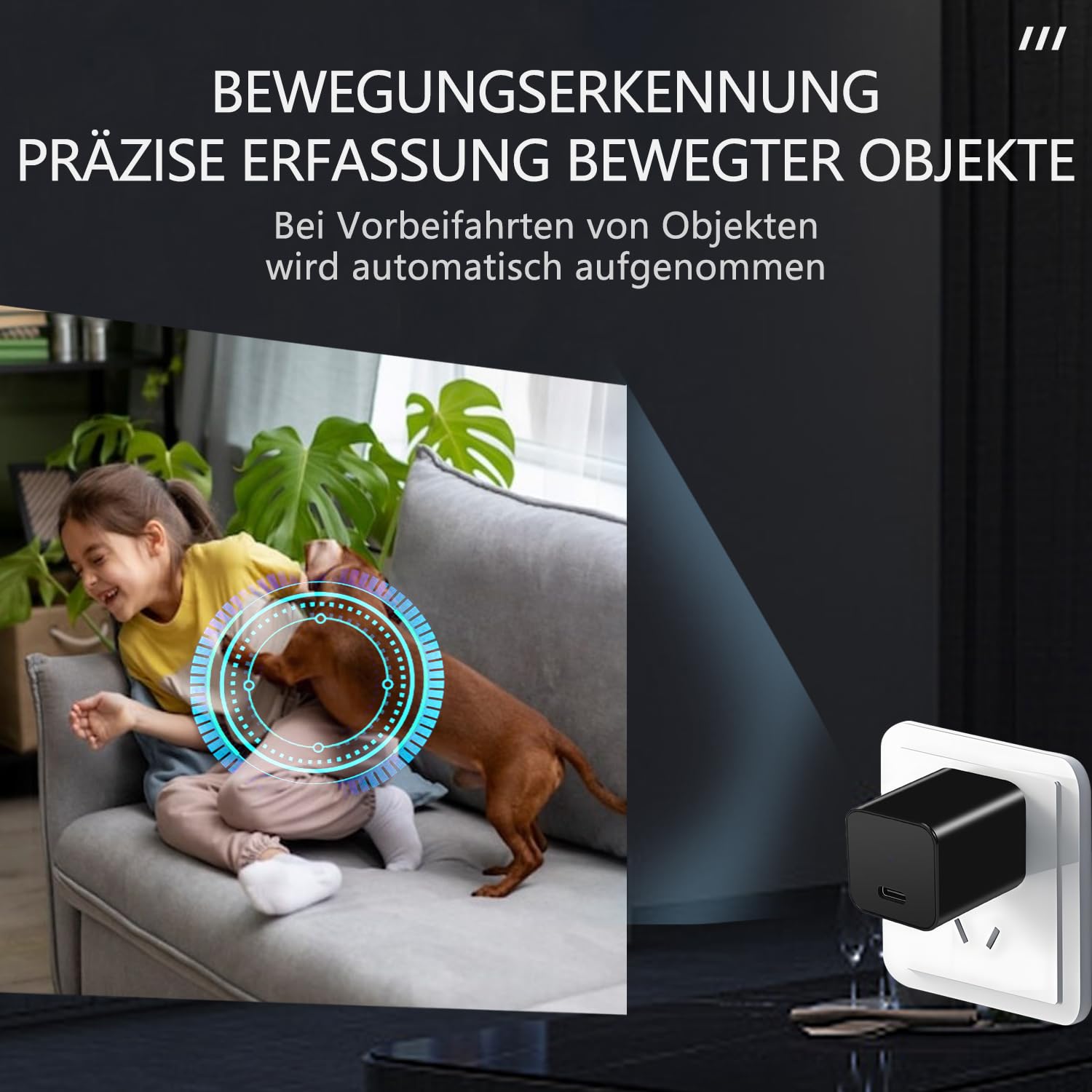 Mini Kamera - Überwachungs Kamera - HD 1080P Innen Kamera - Kontinuierliche Aufzeichnung und Bewegungserkennung, Innen/Büro/Geschäft Kamera, 512 GB kompatibel, ohne Wi-Fi