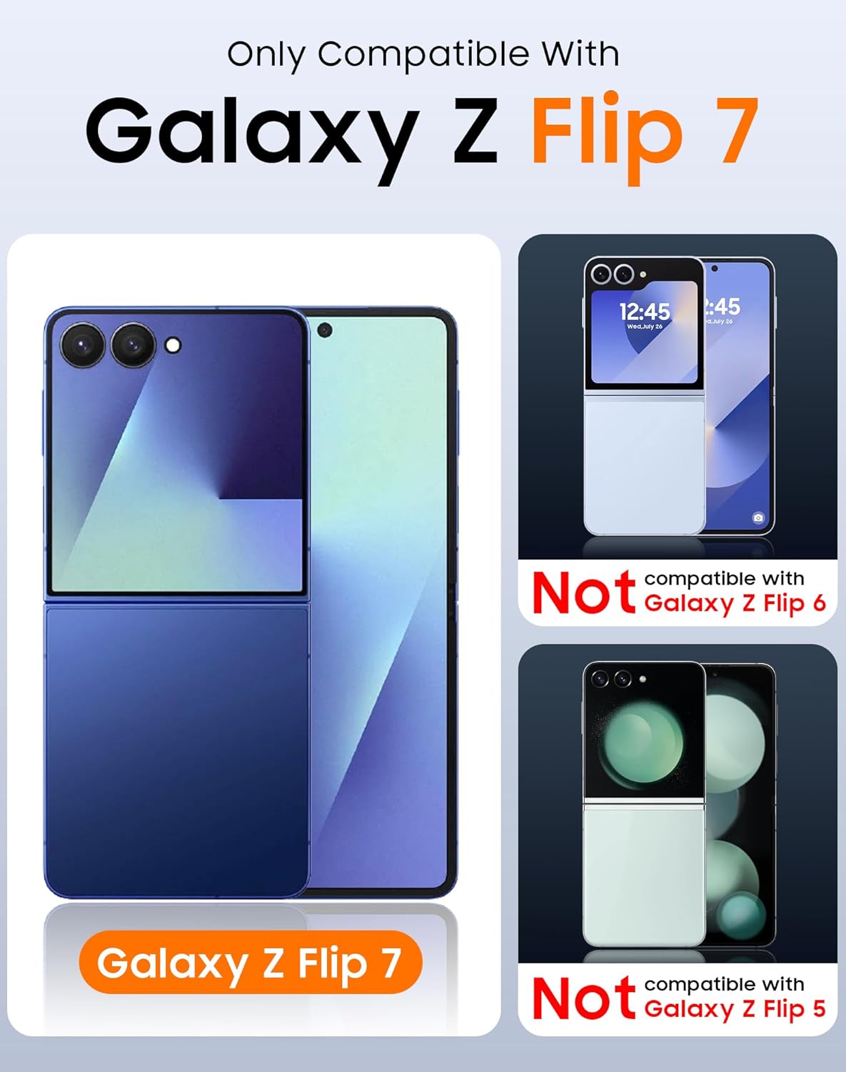 GooseBox for Samsung Galaxy Z Flip 7 Case Wallet RFID Card Holder&Hinge Protection&HD Screen Protector, Full Body Shockproof Cover for Galaxy Z Flip 7(Natural Titanium)