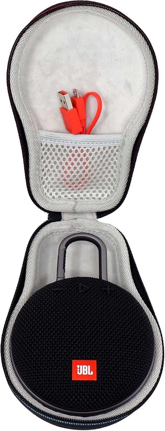 ElloGear Estojo rígido de viagem para JBL Clip 3, alto-falante Bluetooth sem fio à prova d'água JBL Clip 2, estojo de armazenamento para cabo USB e carregador - preto, Preto/branco, elegante ElloGear Estojo rígido de viagem para JBL Clip 3, alto-falante Bluetooth sem fio à prova d'água JBL Clip 2, estojo de armazenamento para cabo USB e carregador - preto, Preto/branco, elegante