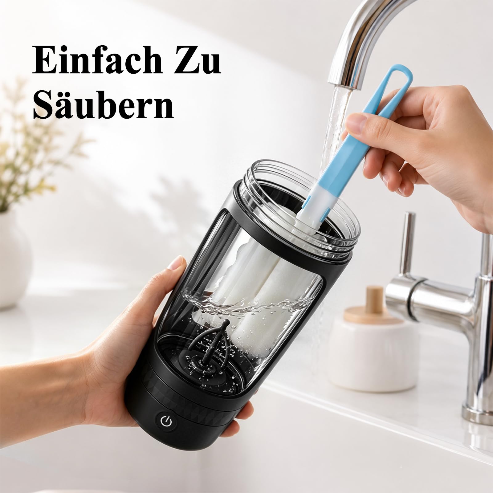 Shaker elettrico da 630 ml, shaker per proteine con scomparto per la polvere, shaker elettrico per proteine con base motore rimovibile, ricaricabile tramite USB-C, a prova di perdite e senza BPA, per