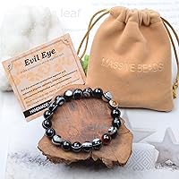 Vista 557 de MASSIVE BEADS Pulsera elástica de yoga hecha a mano con piedra natural, cristal curativo, energía, regalos para adultos unisex de 0.157 in, 0.236
