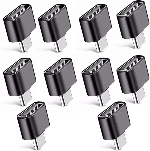 Adaptador USB a micro, paquete de 10 unidades de micro USB macho a USB A hembra OTG para llevar y se hará la carga. Negro. Deja que todo tu