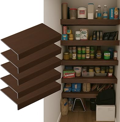 Faux Wood Covers for Wire Shelves 36x16 Inch 5-Pack Walnut, Eco-Friendly for Pantry, Closet & Kitchen, Removable & Warp-Proof