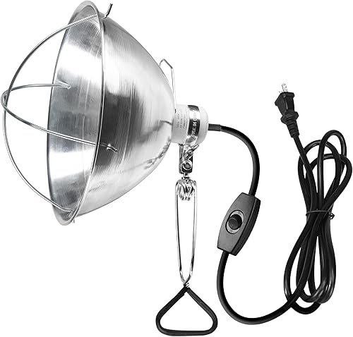 Simple Deluxe Lámpara de abrazadera ajustable con reflector de aluminio de 10.5 pulgadas y protector de bombilla, enchufe E26 de 250 W (bombilla no Simple Deluxe Lámpara de abrazadera ajustable con reflector de aluminio de 10.5 pulgadas y protector de bombilla, enchufe E26 de 250 W (bombilla no