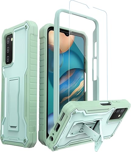 ExoGuard Funda para Samsung Galaxy A03S 5G, funda de goma resistente a prueba de golpes con protector de pantalla para teléfono Samsung A03S 5G,