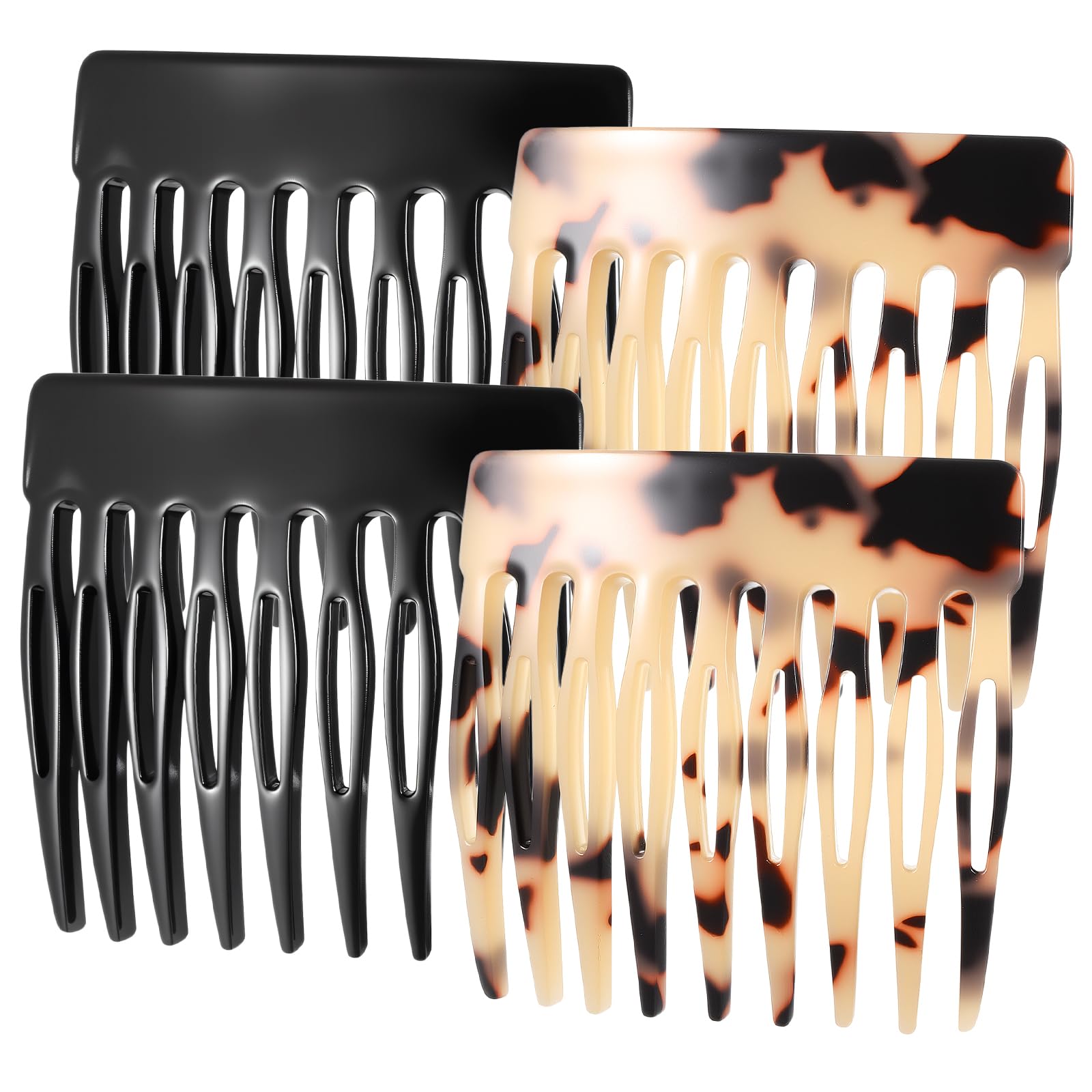 4 PCS French Hair Side Combs Small Twist Hair Styling Accessories Decorative Hairs Comb Clips for Women Fine Thin Hairs Wedding Dating