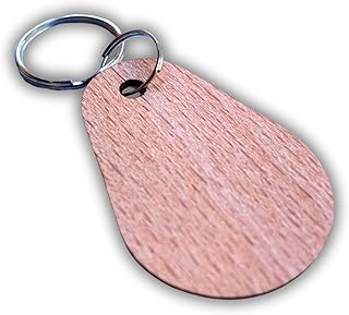 Wooden NFC Keychains for Custom Business Cards - 5 Pack - Laser Engraver Blanks NFC Tags for Digital Business Cards