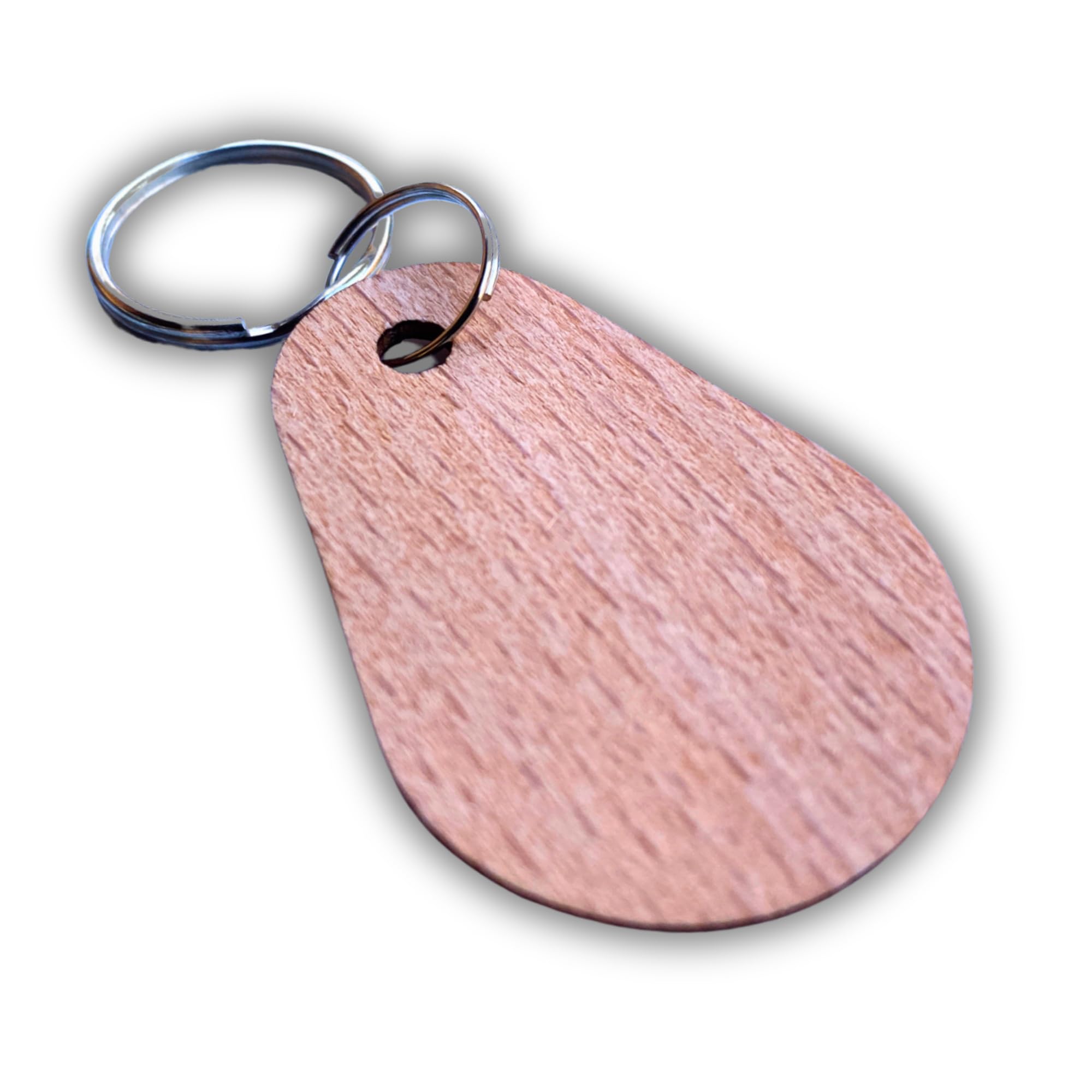 Wooden NFC Keychains for Custom Business Cards - 5 Pack - Laser Engraver Blanks NFC Tags for Digital Business Cards, Beech Wood, S