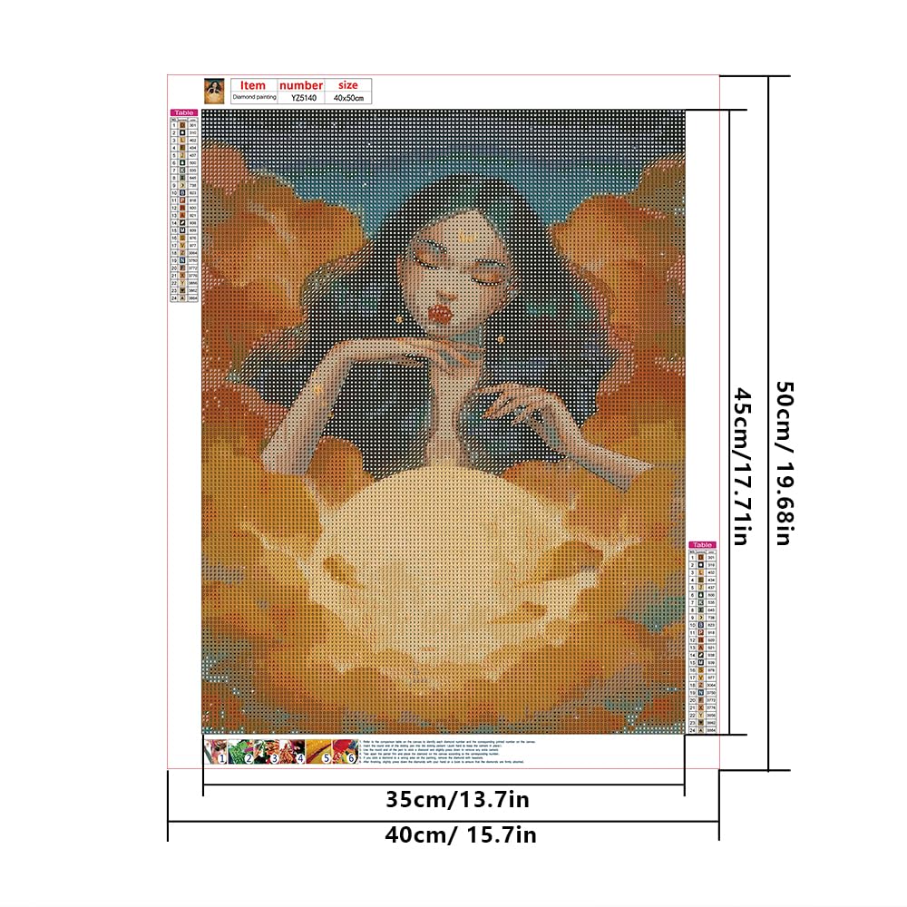 Image secondaire de DCIDBEI Kit de Peinture Diamant 40x50CM - Femme et Lune, Art Abstrait
