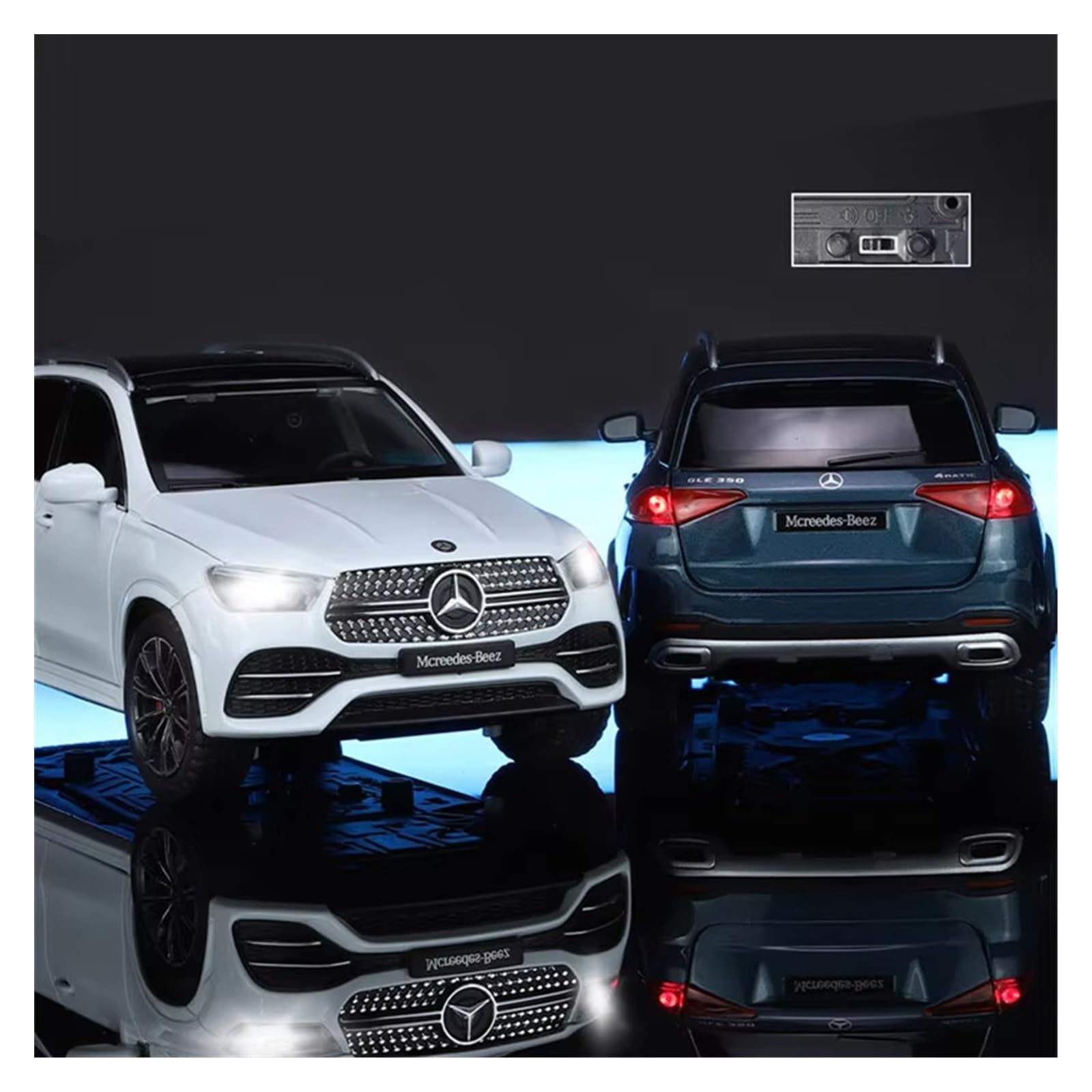 1:24 Per GLE 350 300 450 Pressofuso In Lega Modello Di Auto In Metallo Suono E Luce Collezione Giocattolo Regalo(Black,No box)