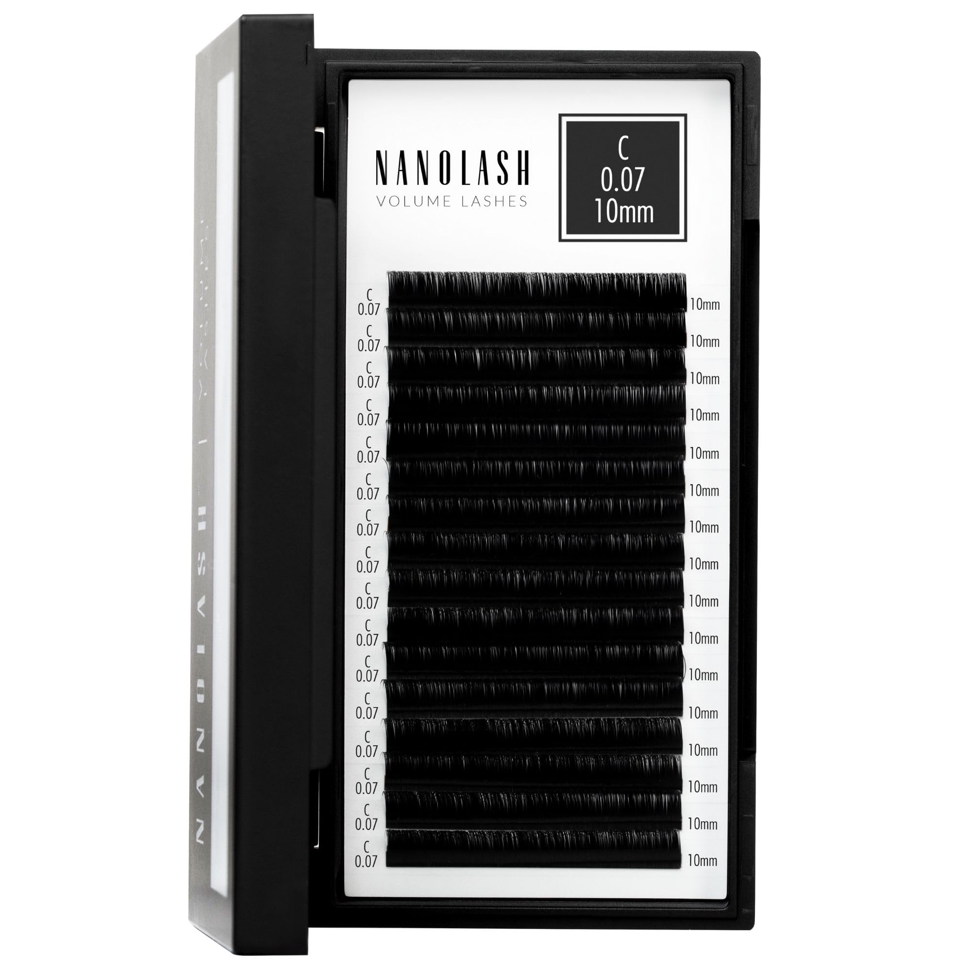 Nanolash Volume Lashes - false lashes for professional eyelash extensions, volume eyelash extensions (0.07 C, 10mm)