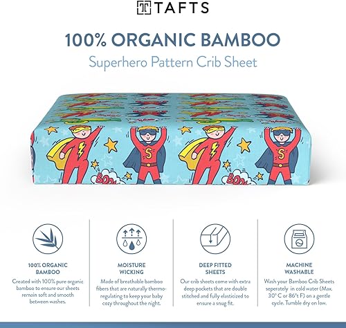 Miniatura 9 de TAFTS Sábanas de Bambú para Niños y Niñas - Sábanas de Bambú 100% Pura Viscosa Orgánica - Sábanas de Bambú 400TC - 1 pieza - 8" Deep Pocket - Tacto