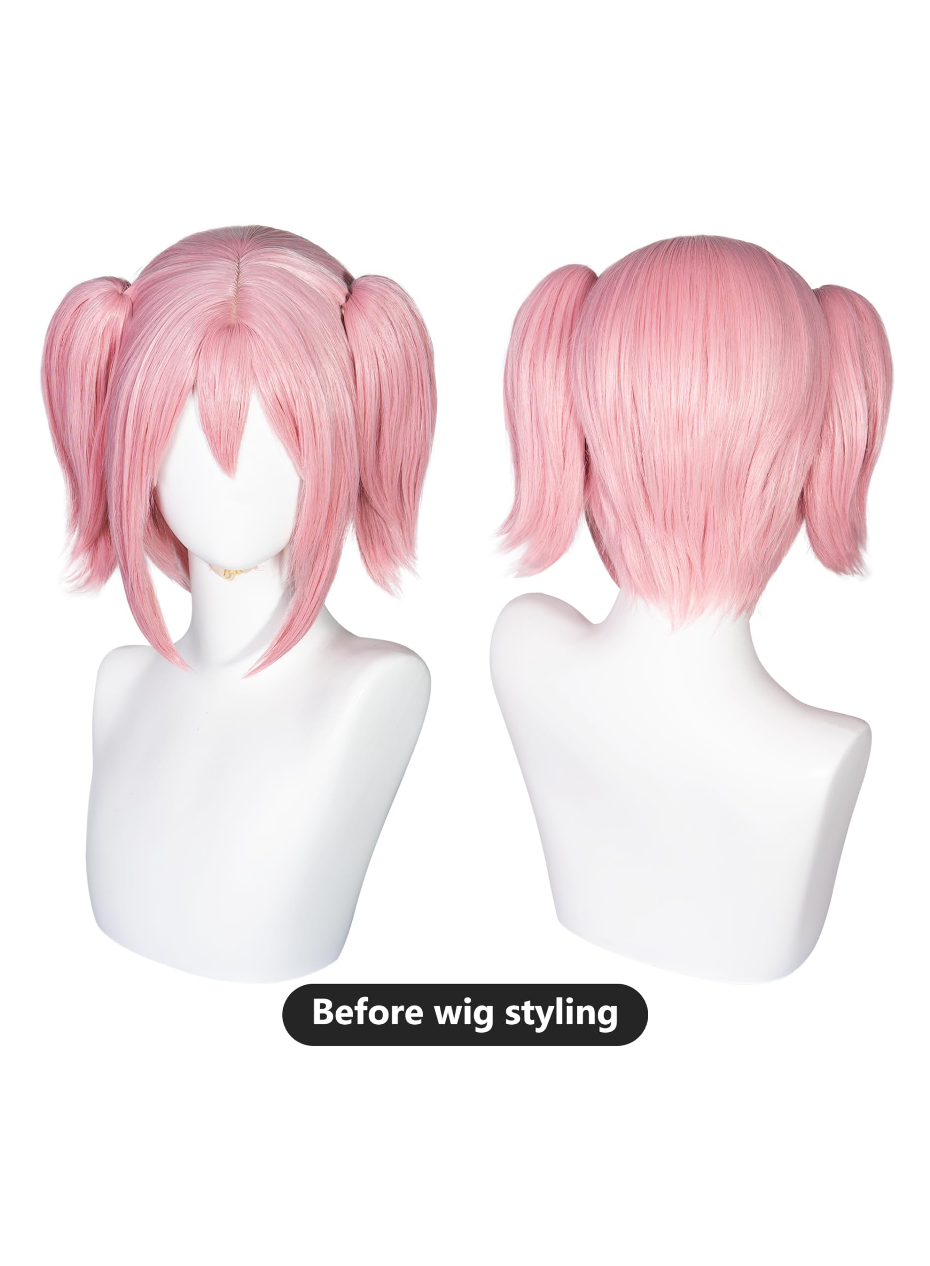 OSIAS Madoka Magica Wig Pink Short Synthetic Heat Resistant Hair - Image 2