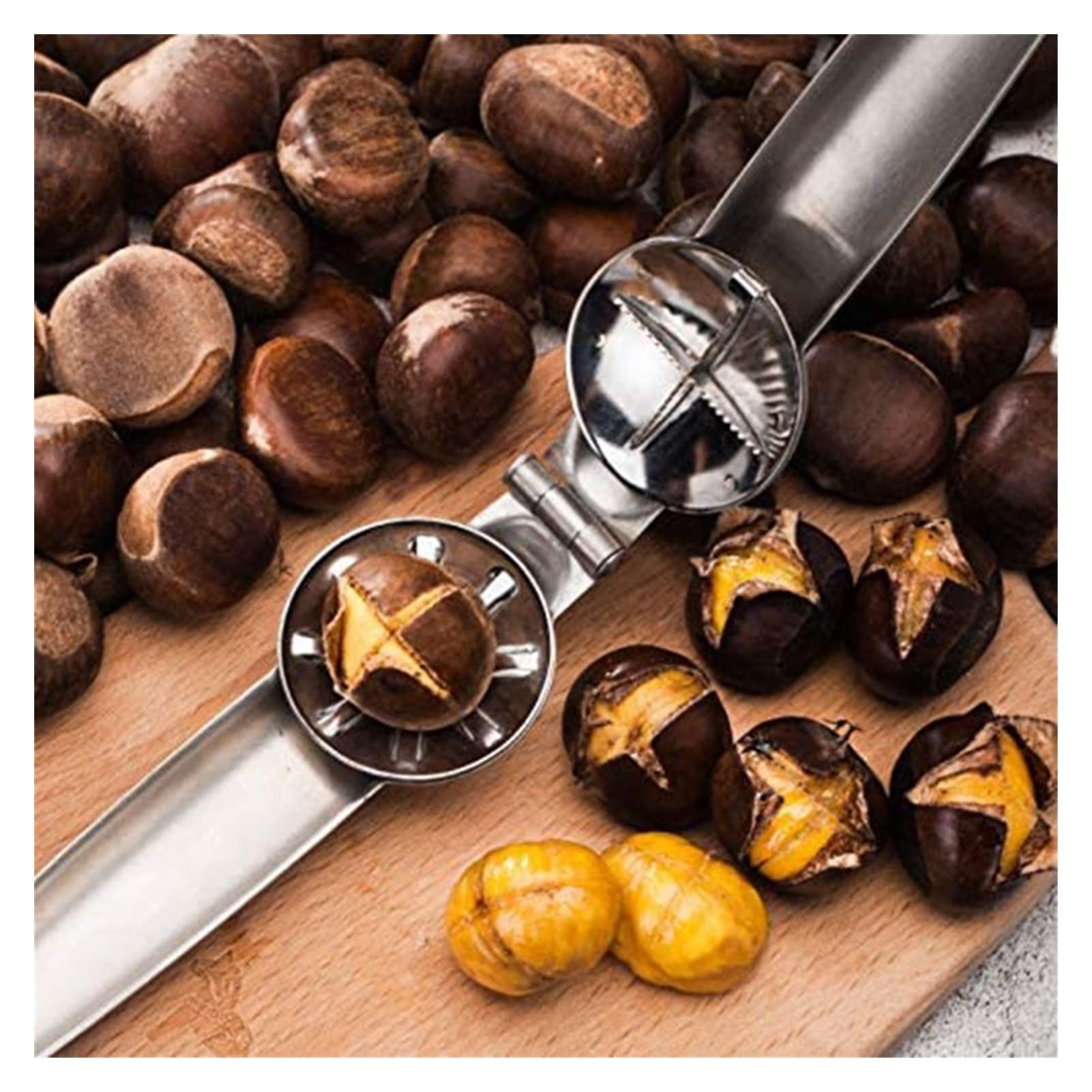 Clip Schiaccianoci, Schiaccianoci Taglierina dadi in acciaio inossidabile Castagne clip clip in noce Pinze dado Apriscatole in metallo Number cracker Shell Shelling Shelling Gadget Gadget Accessori Ap